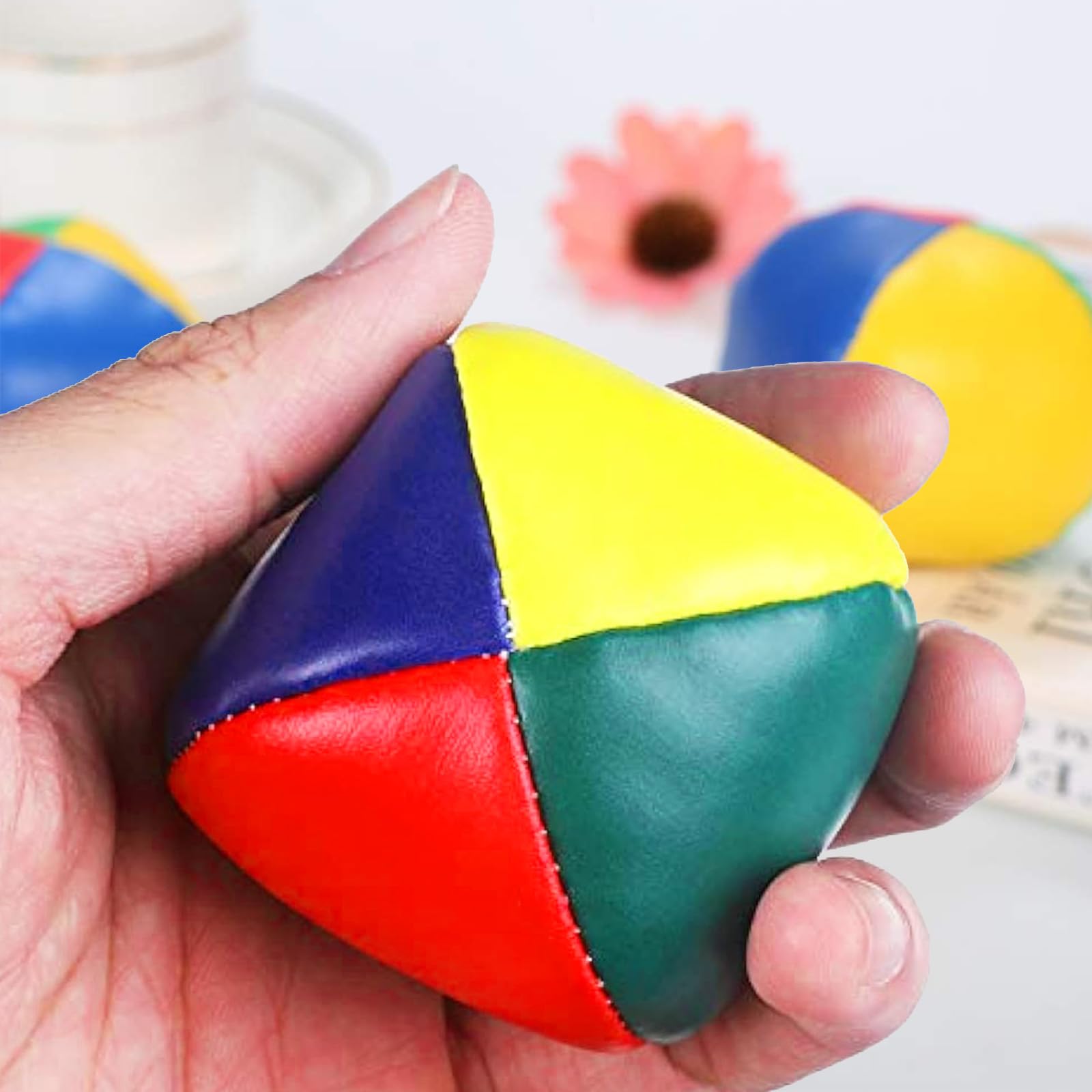 Zestaw 12 piłek do żonglerki dla dzieci, 5 cm, trwały zestaw do żonglerki, wielokrotnego użytku, miękkie, kolorowe piłeczki do żonglerki, trwałe, idealne dla dzieci i początkujących (12 sztuk)