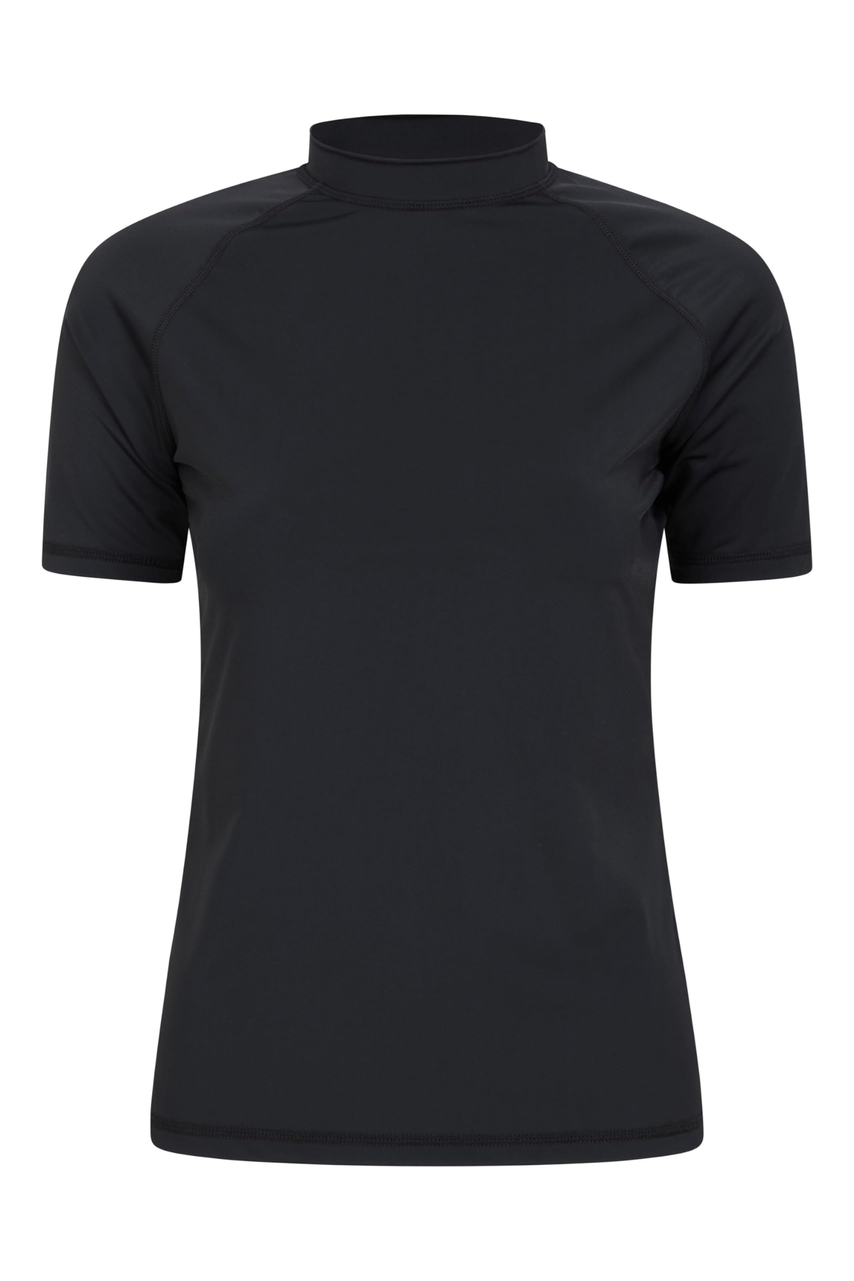 Mountain Warehouse Women's Jet Black Short Sleeved Quick Drying Stretchy Uv Rash Vest In | Size: 10
