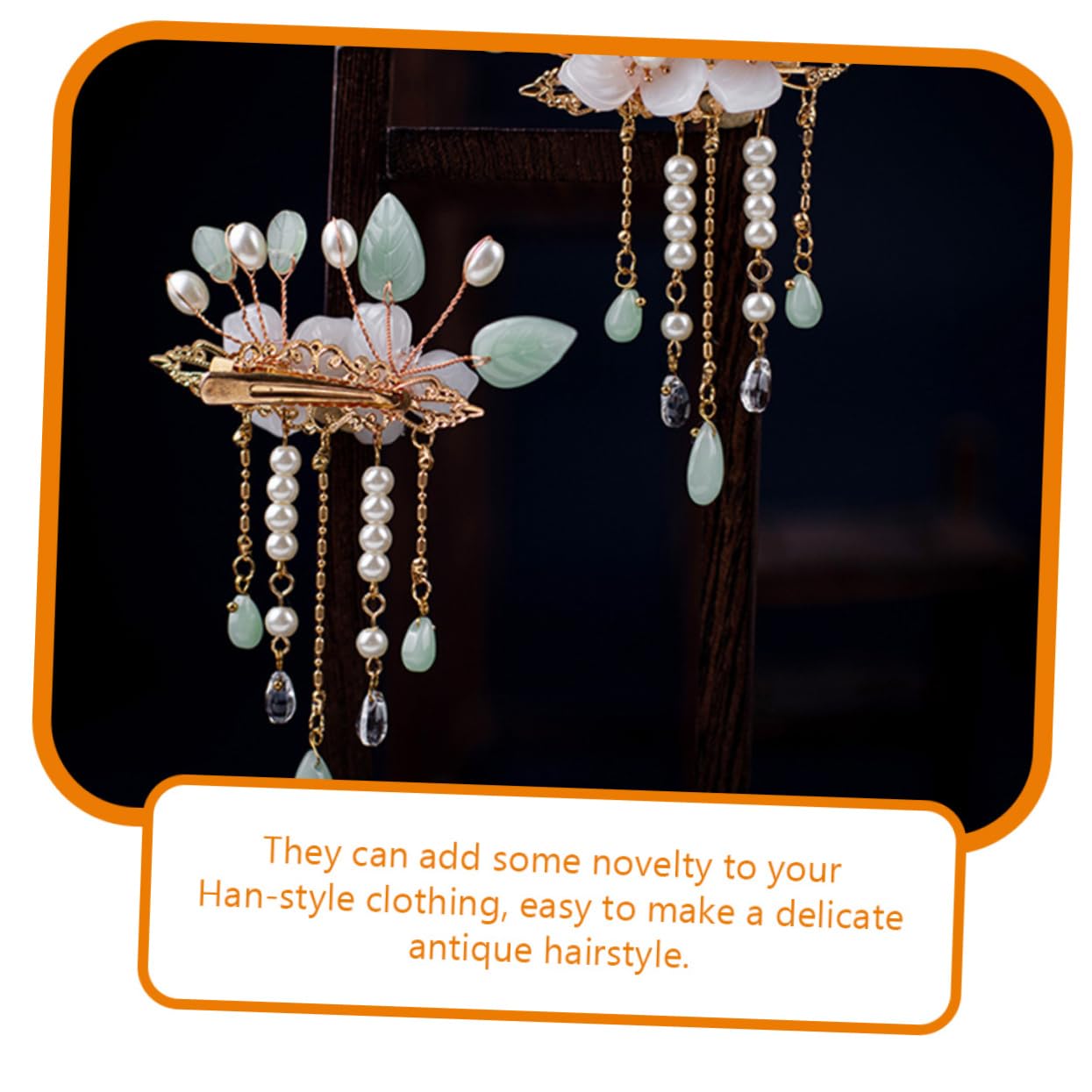 FRCOLOR 5 Paare Antiker Paarclip Blumen Haarnadeln Haarspangen für Damen hochzeitshaar schmuck wedding hair accessories Tiara Haarklammer Haarschmuck für Frauen Retro-Quasten-Haarnadeln
