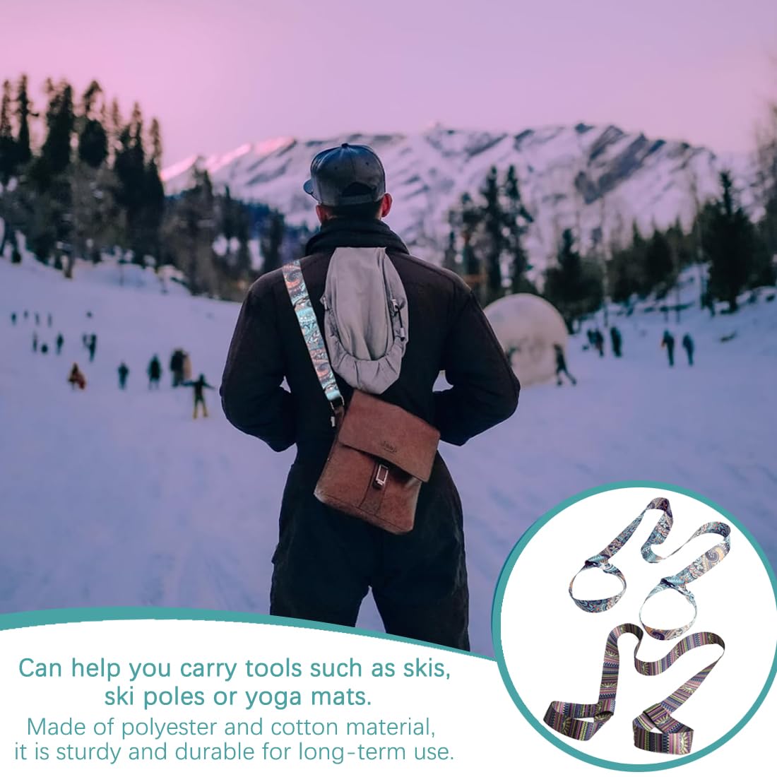 2 pezzi Cinghia Yoga Mat Per Tappetino Da Yoga Cinghia Per Il Del Tappetino Da Regolabile Cinghia per Regolabile Porta cintura stampata Per Yoga Pilates Esercizi Aerobica Tappetino Esercizi Sport