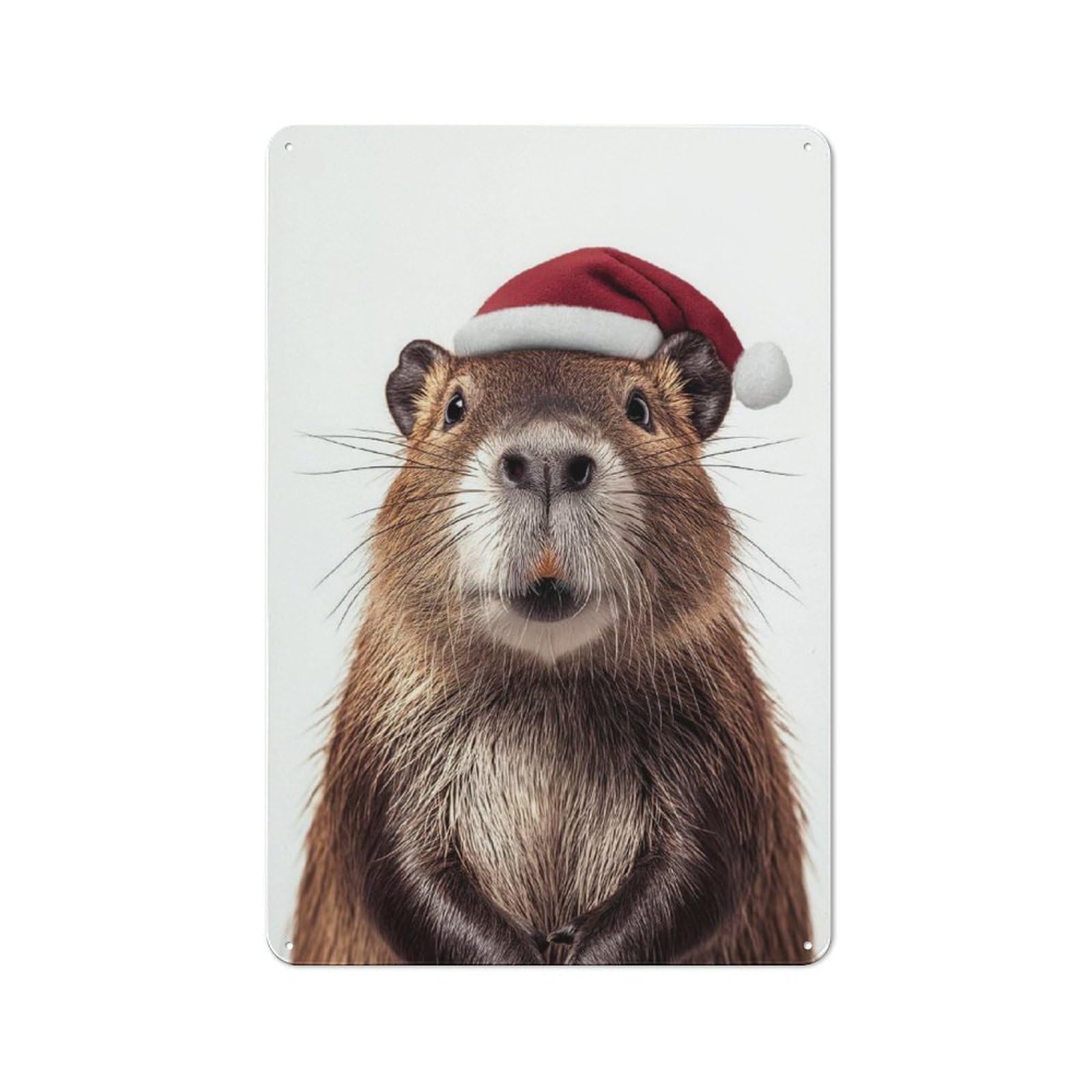 Junmoney Festive Beaver Portrait Rustic Metal Sign 30X20cm For Man Cave Or Games Room, For Vintage Wall Decor Fans, For Garage And Workshop Walls