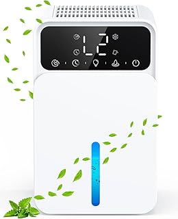 Home Mold Dehumidifier, 1500ML Portable Dehumidifiers, 28dB Silent Operation and Colorful LED Light, 3 Modes, 12 Hours Tim…