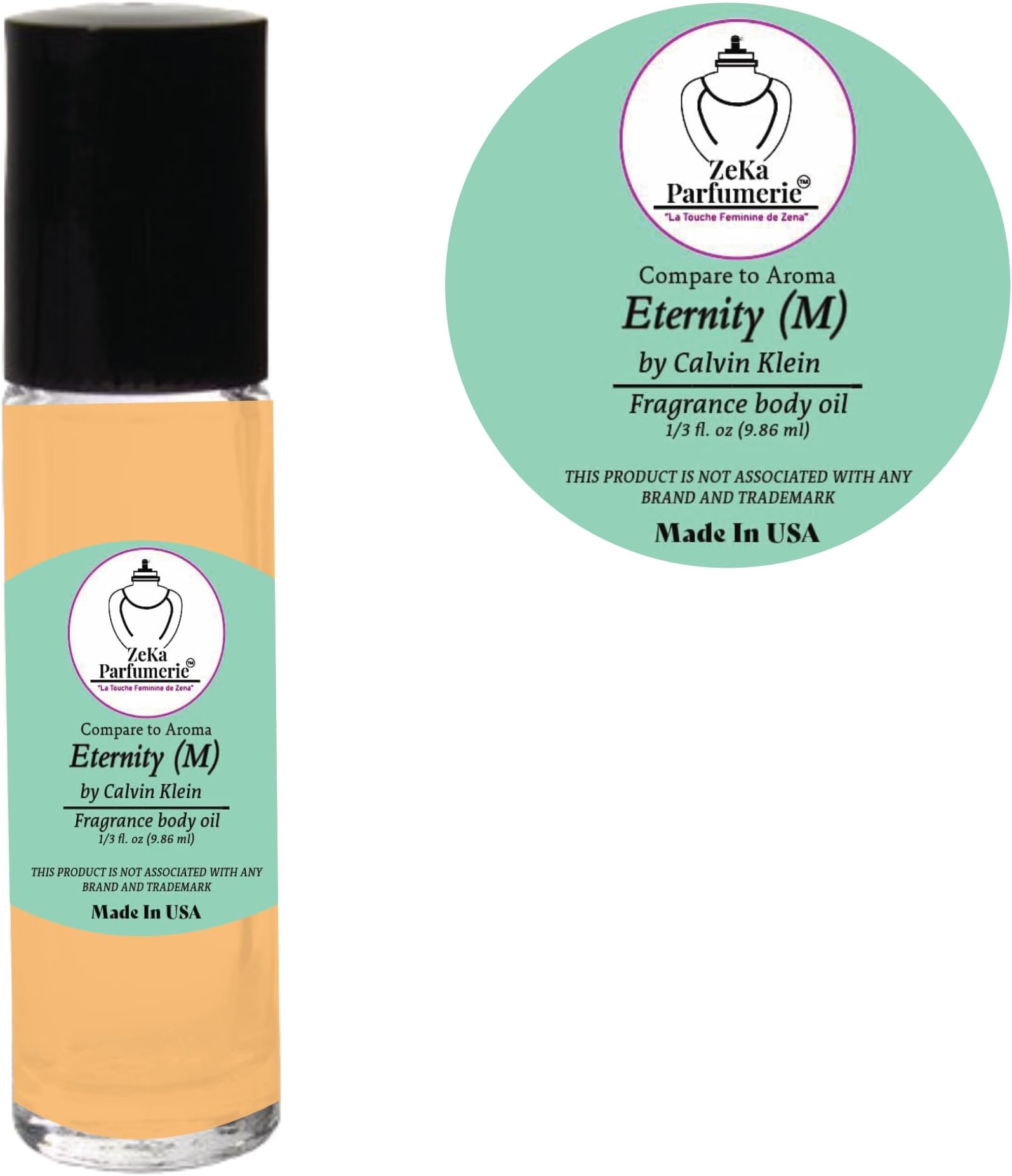 Compare to Aroma Compatible with Eternity by Calvin Klein for Men Fragrance Body Oil on 1/3 oz (9.86ml) Travel Size Roll-On Botlle