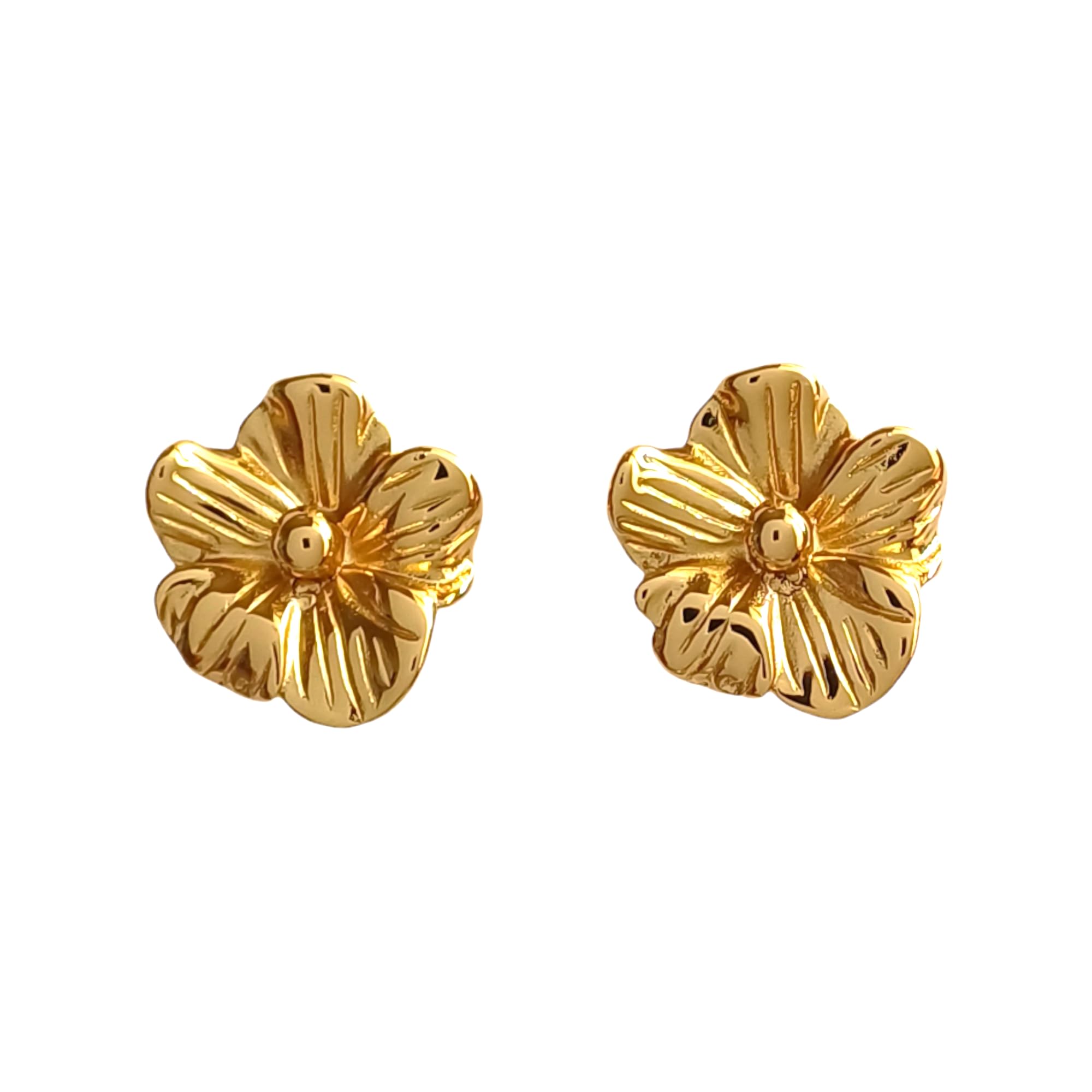 JEWILLEY 18k Gold Plated Stainless Steel Waterproof Anti-Tarnish Floral Stud Earrings For Womens and Girls | Big Flower Earrings Gifts For Women (B0DHPCNNJS) Amazon Price History, Amazon Price Tracker