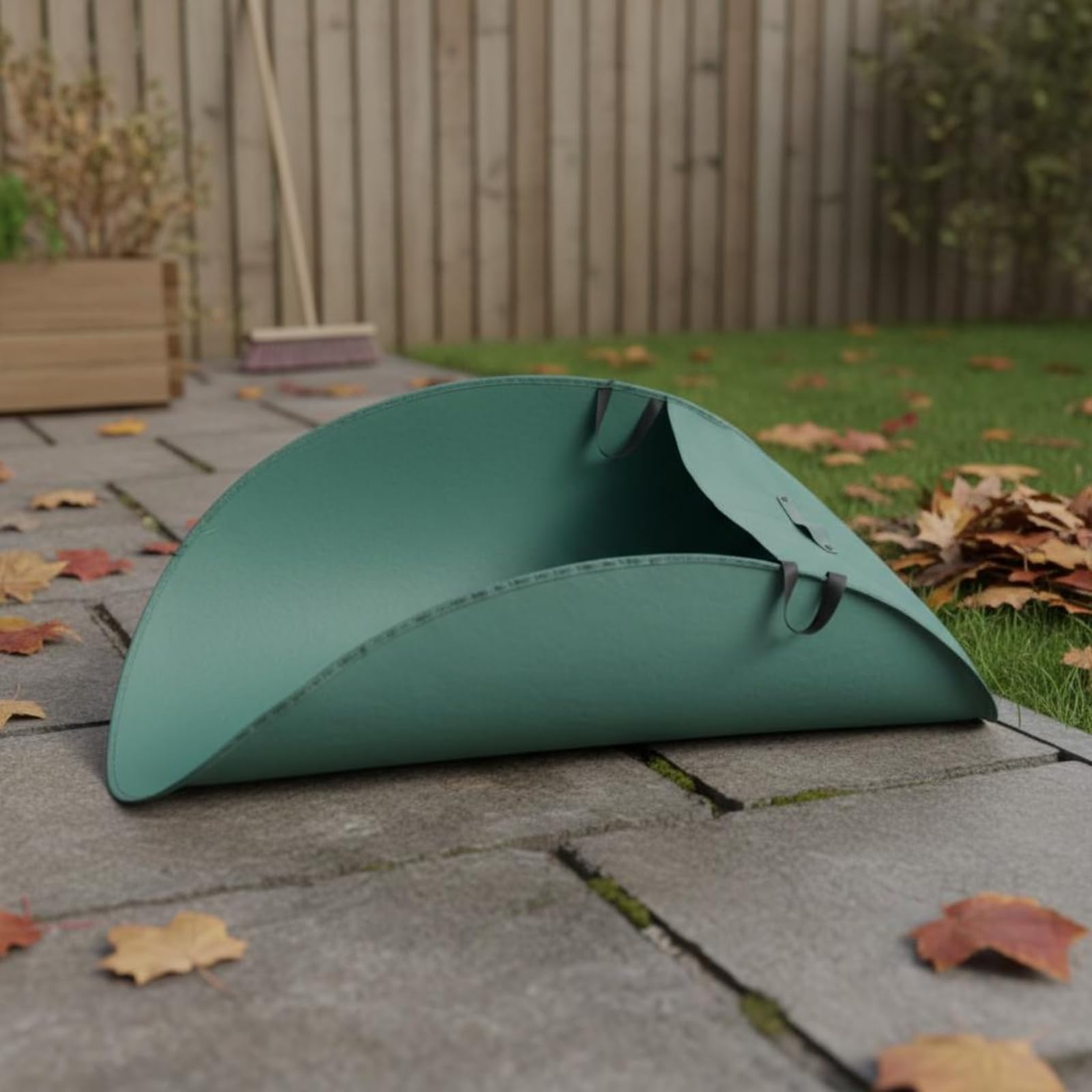 Contenedor de Hojas Plegable Bolsa Jardín Recogedor Residuos Patio Cesto Plegable Reutilizable con Apertura Estable Adecuado para Limpieza Exterior Entradas Jardín, Verde Militar Grueso