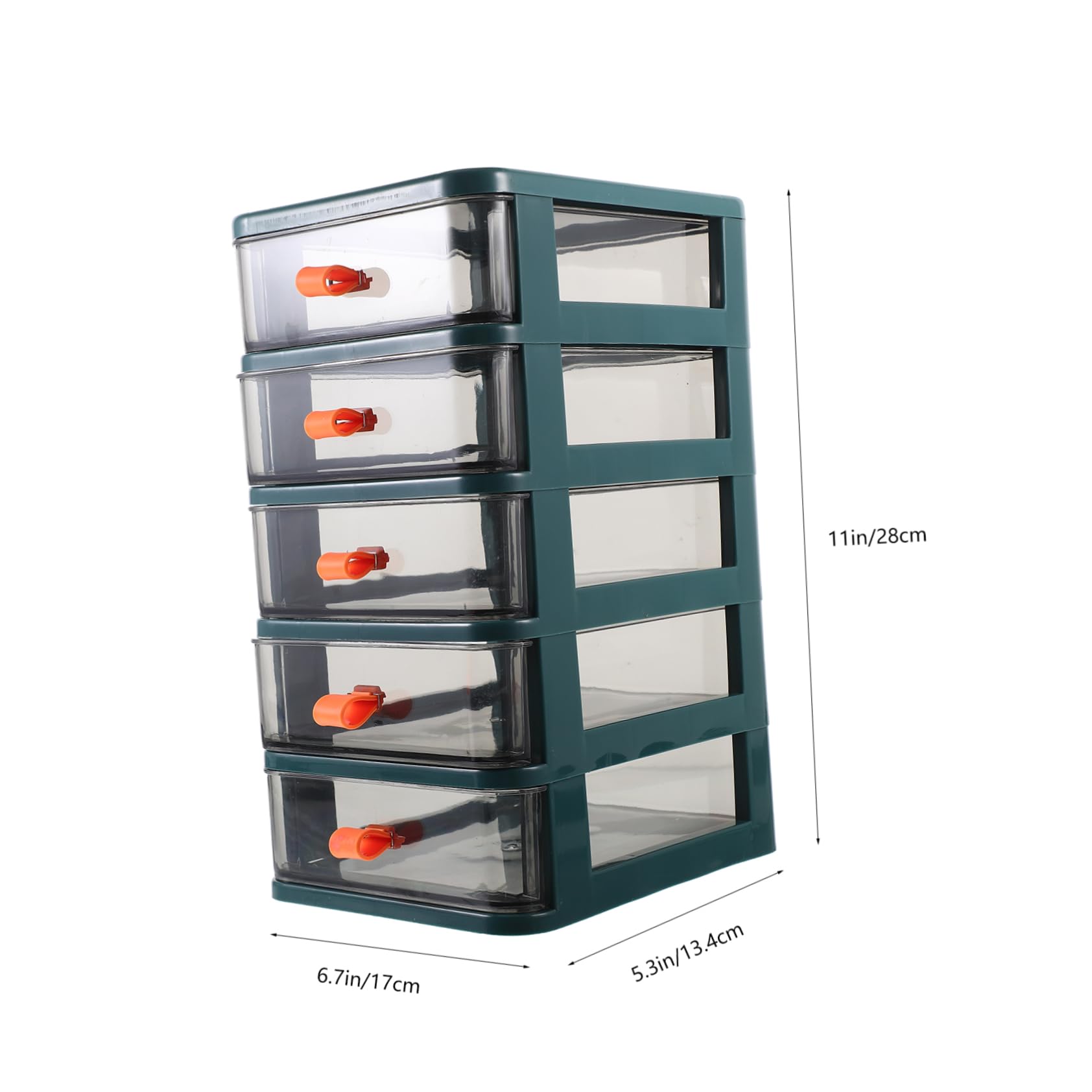 Caja Organizadora de Escritorio en Pp Verde de 5 Niveles Resistente y Ahorra Espacio para Almacenamiento de Cosméticos y Papelería