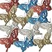 Craft Butterflies - Glitter Butterfly Clip On - Pack of 12 Butterflies - Assorted Colors of Blue Glitter, Red Glitter, Silver Glitter and Gold Glitter - Butterfly Decorations