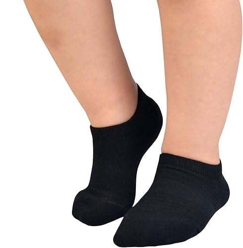 Miniatura 4 de JORMATT Calcetines invisibles de algodón antideslizantes de corte bajo con empuñaduras, 6 pares