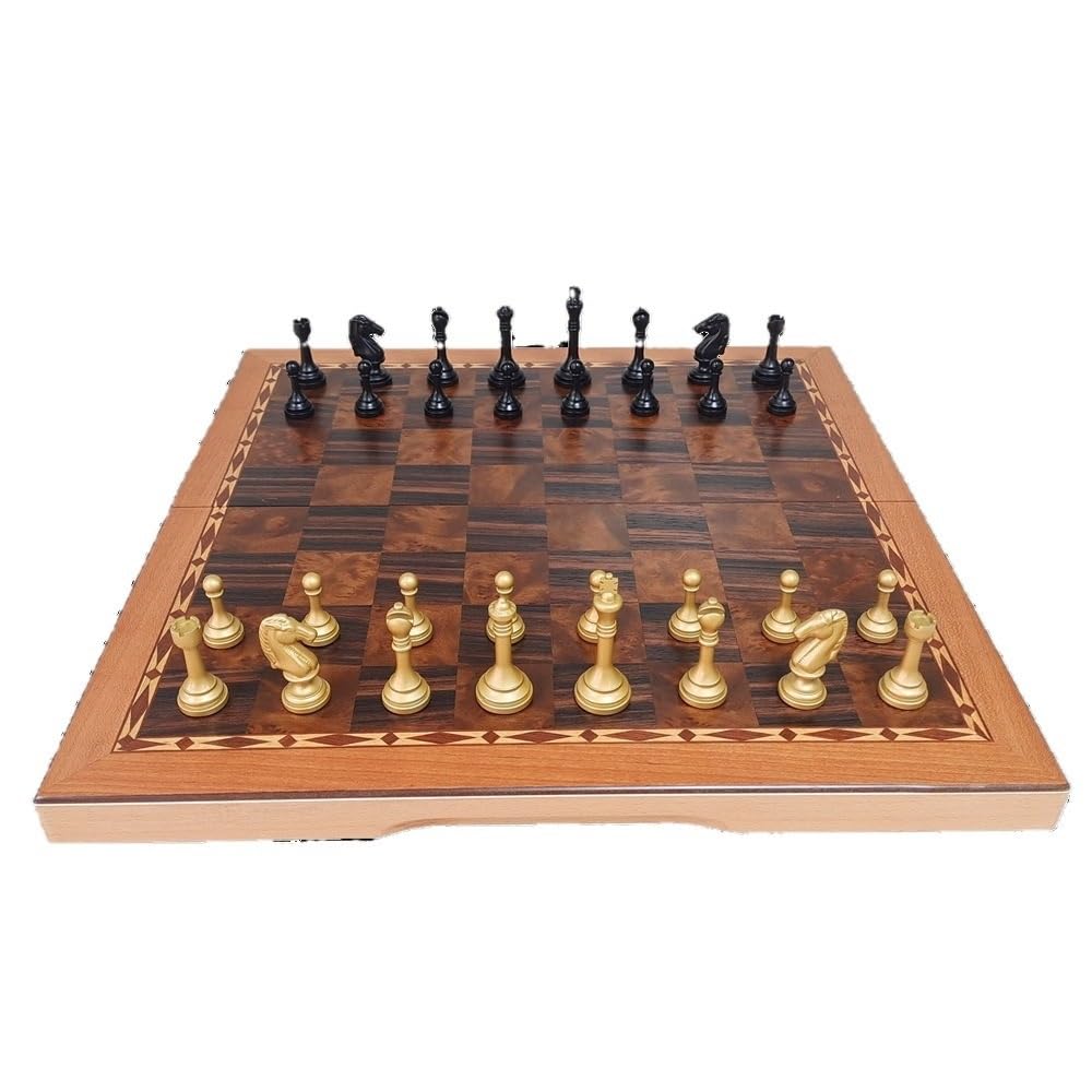 Jeu d'échecs en Bois, Planche Pliante, Compartiment à pièces échecs