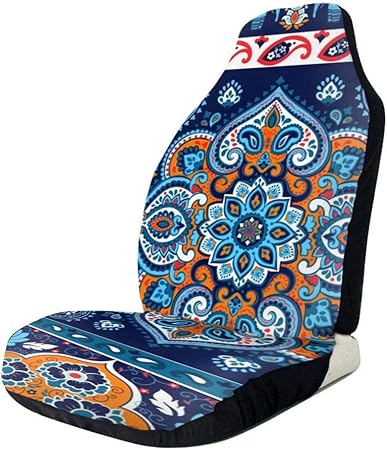 Amazon 車用シートカバー インドの敷物ペイズリー飾りパターン エスニックマンダラタオル おしゃれ かわいい マルチカラー 軽自動車 普通車 フロント座席適用 シートカバー 車 バイク Amazon 車用シートカバー インドの敷物ペイズリー飾りパターン エスニックマンダラタオル おしゃれ かわいい マルチカラー 軽自動車 普通車 フロント座席適用 シートカバー 車 バイク