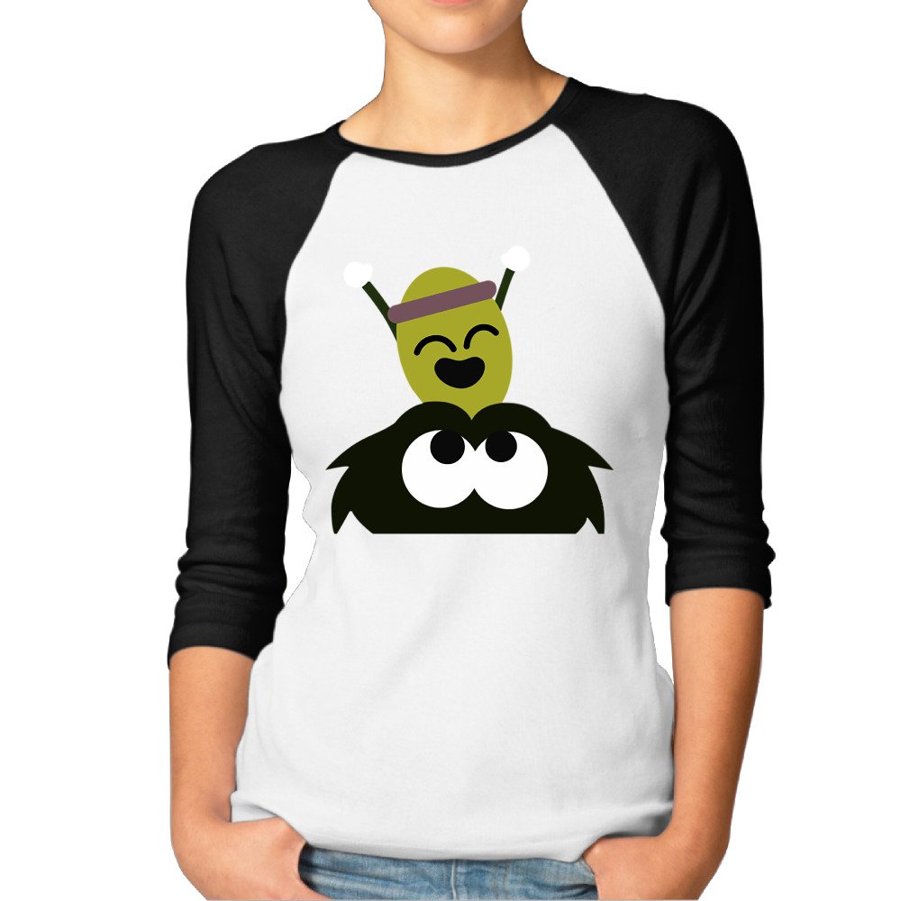 MAIQU Womens 2016 Doodle Fruit Games 3/4 Sleeve Baseball T Shirts RaglanTee