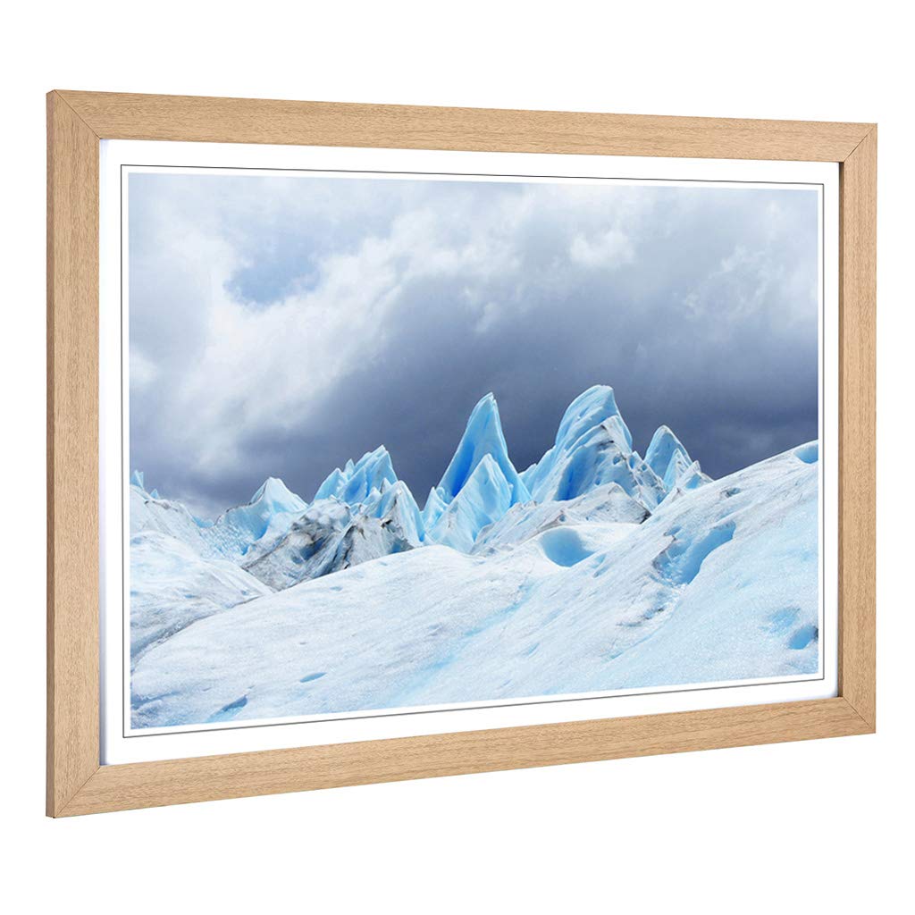 Big Box Art Framed Print of Landscape Arctic Glacier (2) Design | Wall Art Picture | Home Decor for Kitchen, Living, Dining Room, Bedroom, Hallway, Office, Oak, A2 / 24.5x18 Inch / 62x45cm