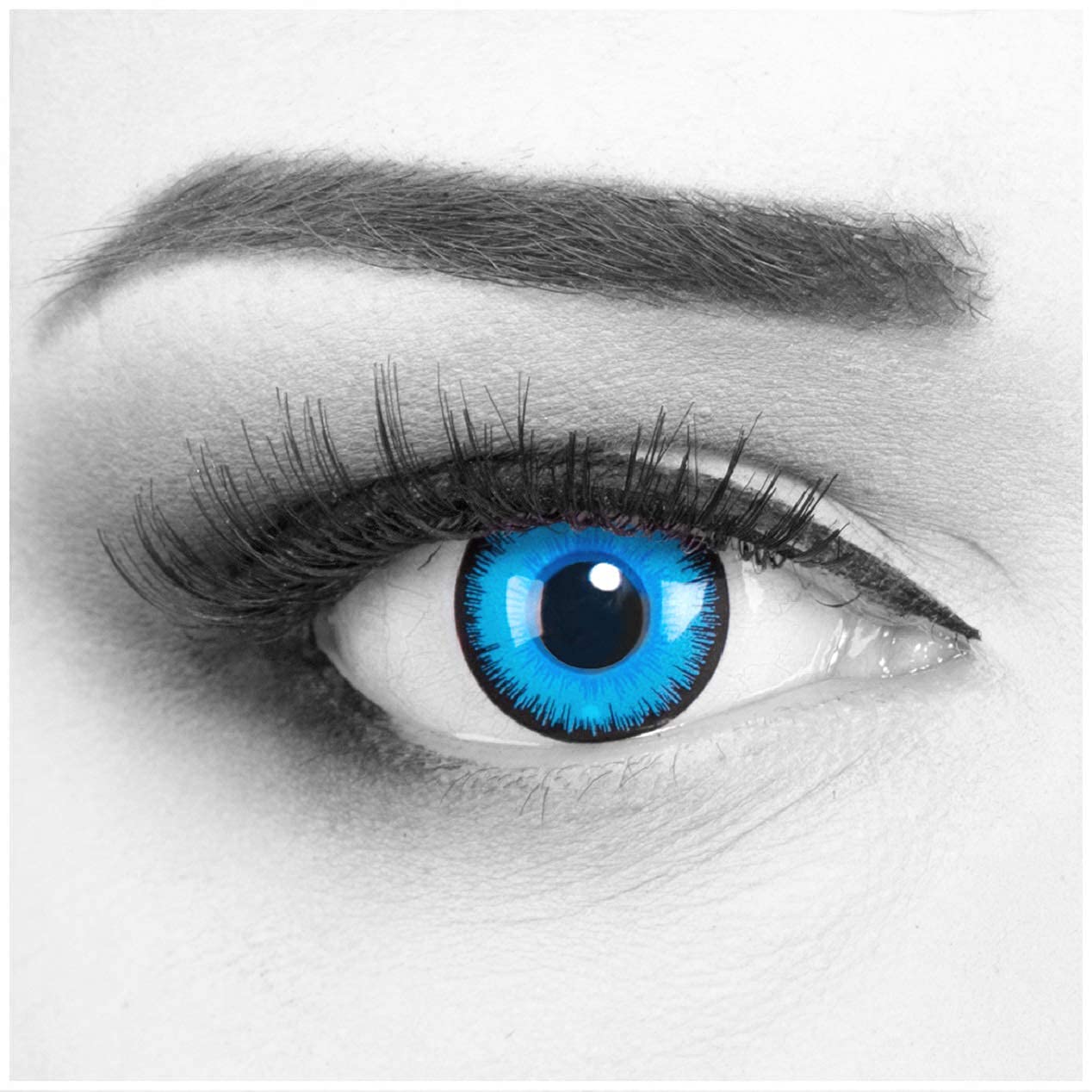 Funnylens 1 Coppia color Cosplay Manga Crazy Fun Anni Lenti a contatto Alper con gratis Casi Lens. perfetto per Halloween, Carnevale e Costume