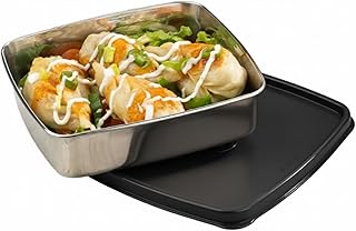 Smart 'N' Slim Stainless Steel Container | Airtight & Leakproof | Microwave Safe | Keeps Food Fresh | Great For School, Office Or Picnic Use | Useful For Leftovers ( 400Ml | Black )