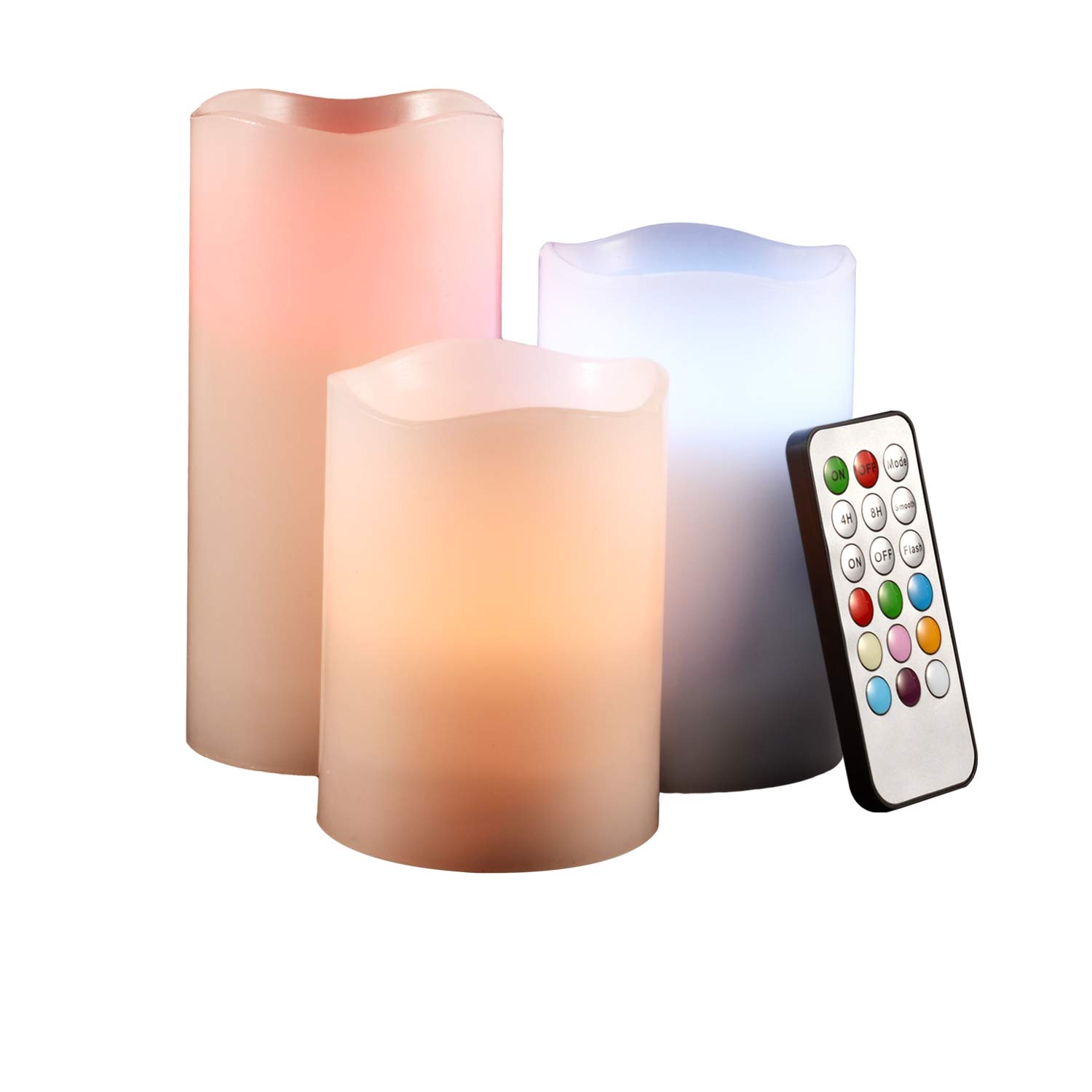 Safeway Candlelites Set of 3 round LED Candle lights 4" 5
