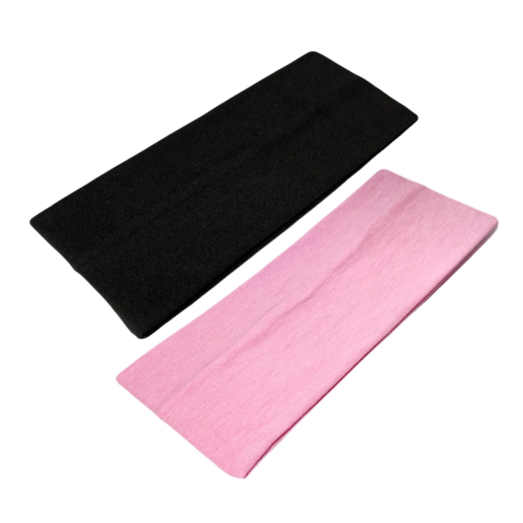 WESTEND CHOICE 9cm Wide Headbands 2 Pack Soft Head Band Plain Stretchy Unisex Kylie headband Bandeau Headbands for Women & Men Gym Yoga Hair Band (Mixed set 3)