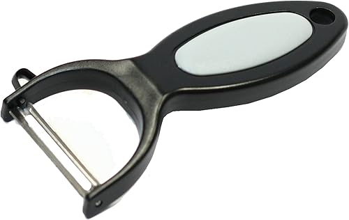 Chef Craft Pelador de verduras transversal con mango negro clásico de acero inoxidable, hoja de 5 pulgadas de longitud de 2 pulgadas