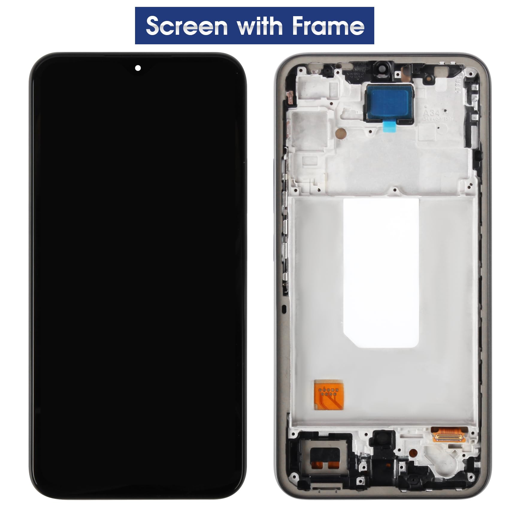 Reparo Écran Replacement pour Samsung Galaxy A34 5G LCD Display pour Galaxy A34 5G A346 LCD Écran Tactile Numériseur Verre Full Assemblé avec Kit de Réparation SM-A346B SM-A346B/DS (Noir avec Cadre)