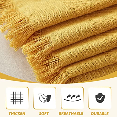 Meetsky Orange Couch Cover Sofa Slipcover, Sectional Sofa Covers Protector Universal Use Cotton Blend Thick Fabric Washable, Woven Texture Modern Design For Bedroom, 71" X 102", Large, Yellow #TOP2