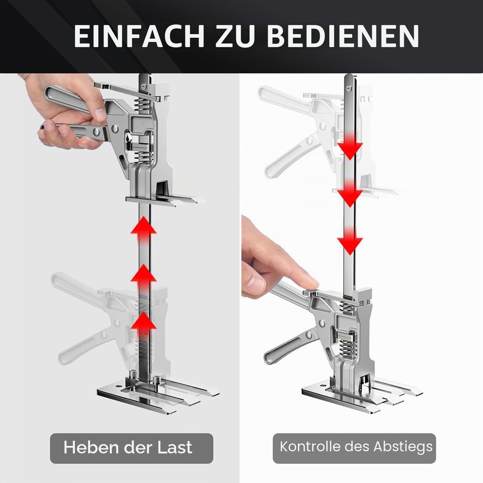 Arbeitssparender Armwagenheber, 2 Stück, Multifunktions-Handhebewerkzeug, Wagenheber mit zwei Geschwindigkeiten, Möbelheber, Armwerkzeugheber für die Installation von Schränken, Türen und Fenstern,
