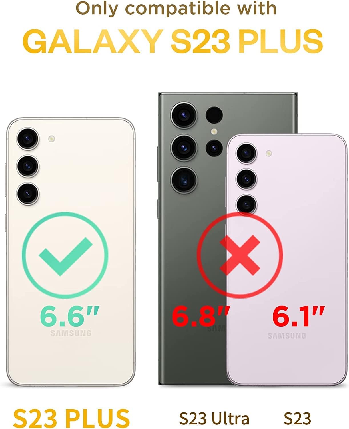 DEERLAMN Case for Samsung Galaxy S23+ Plus with Slide Camera Cover+Screen Protector(1 Pack),Rotated Ring Kickstand Military Grade Shockproof Protective Cover-Black - Image 2