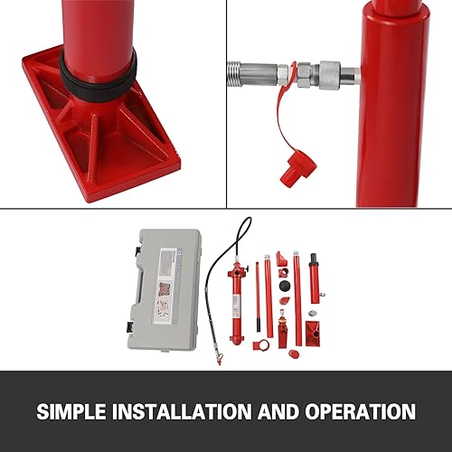 Miniatura 4 de Kit de alimentación Porta de 12 toneladas, gato hidráulico para automóvil con funda de transporte y manguera de aceite, herramientas eléctricas de