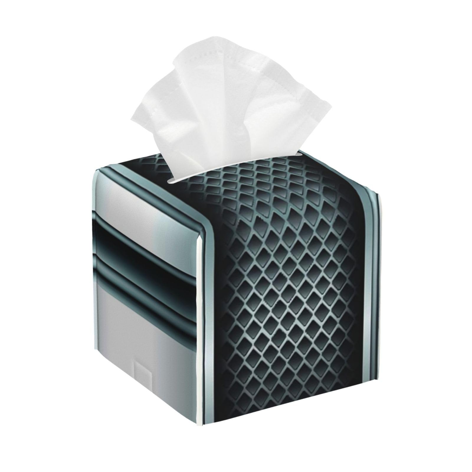Background Metallic PVC Cube Tissue Pack for Home Office Bathroom Use
