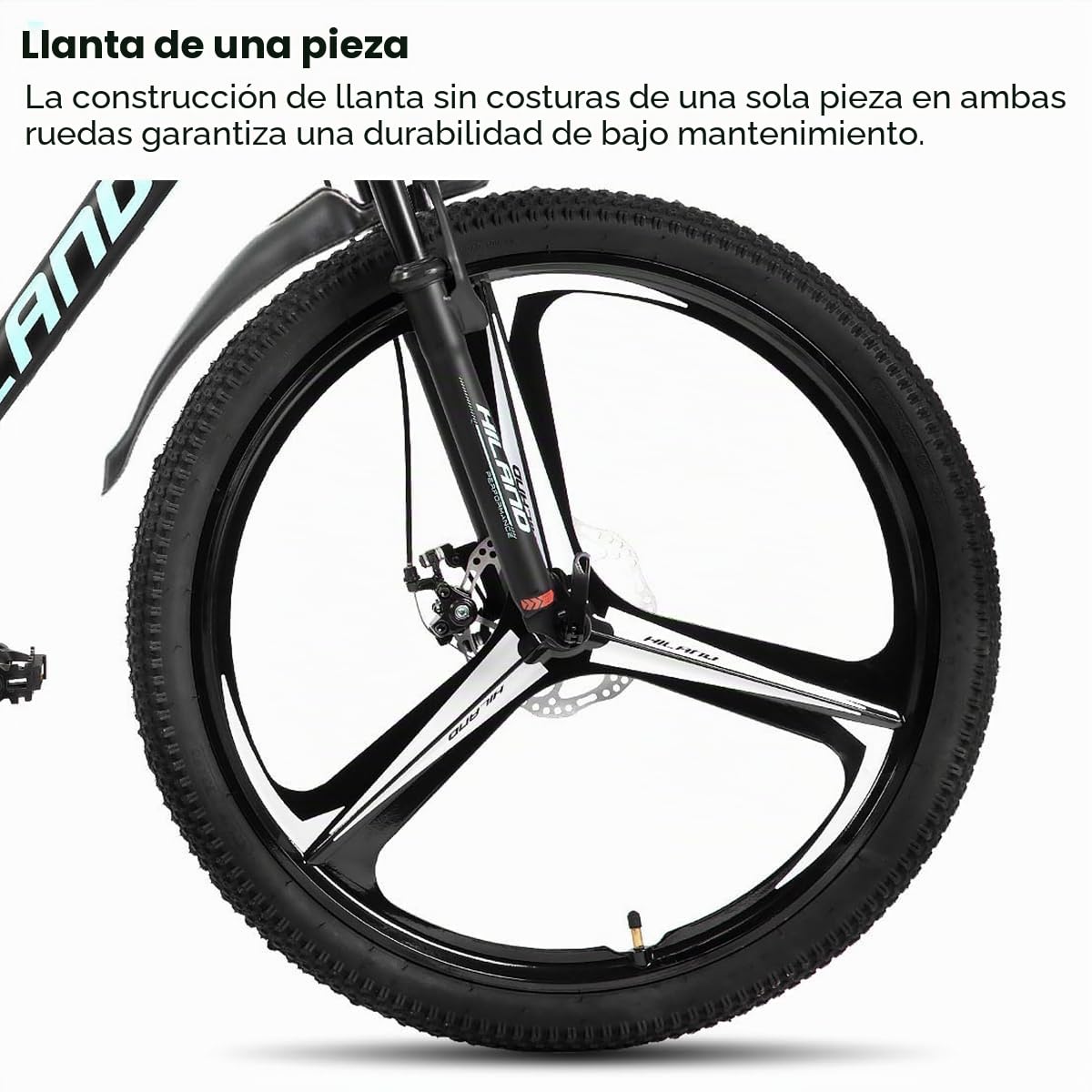 Hiland - Bicicleta de montaña de 26 pulgadas para adultos, 3/6 radios, 18 velocidades, para hombre y mujer, con freno de disco doble, 26 pulgadas, marco de aluminio