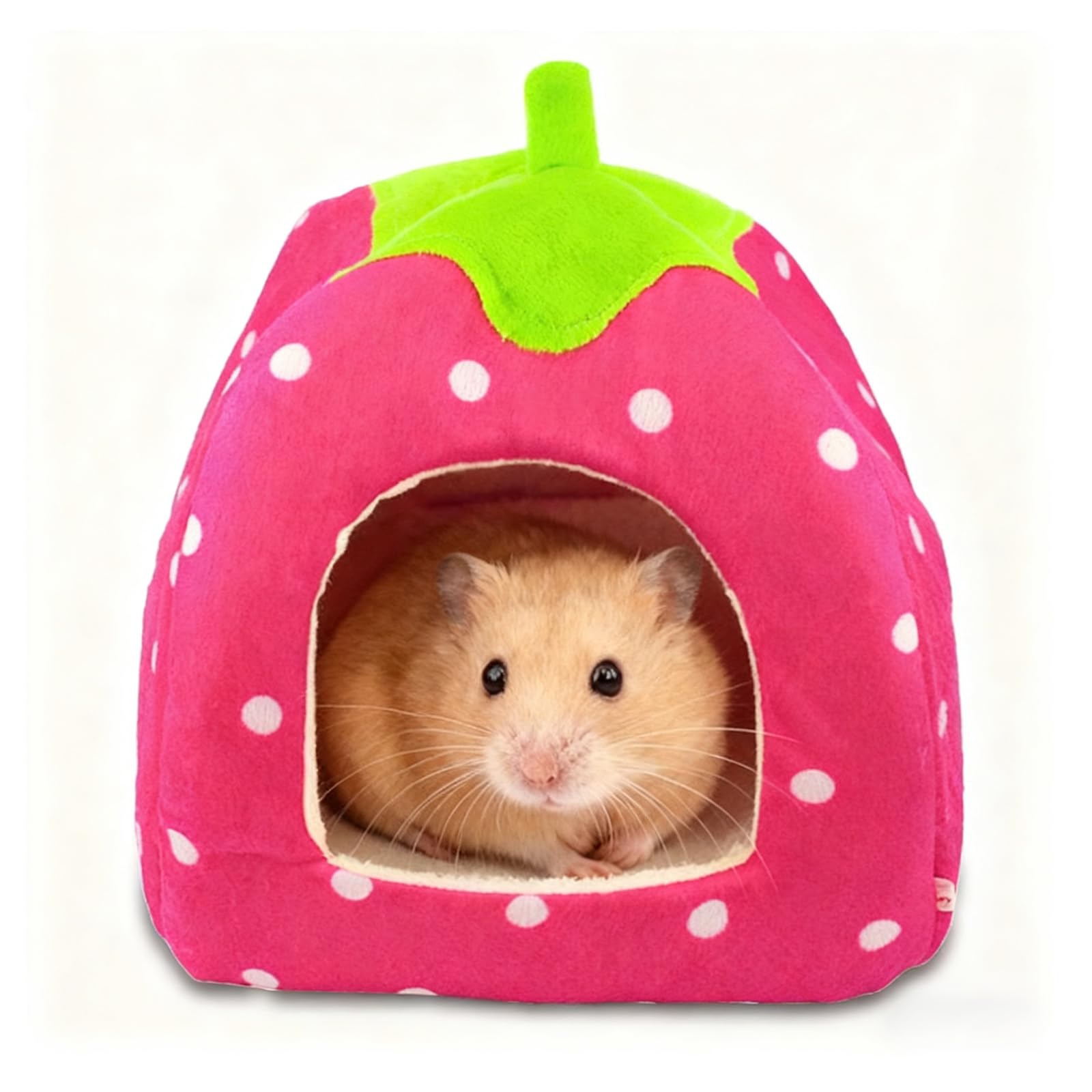 Guinea Pig Bed, 1Pcs Guinea Pig House, Non Slip Strawberry Hedgehog House with Removable Pad