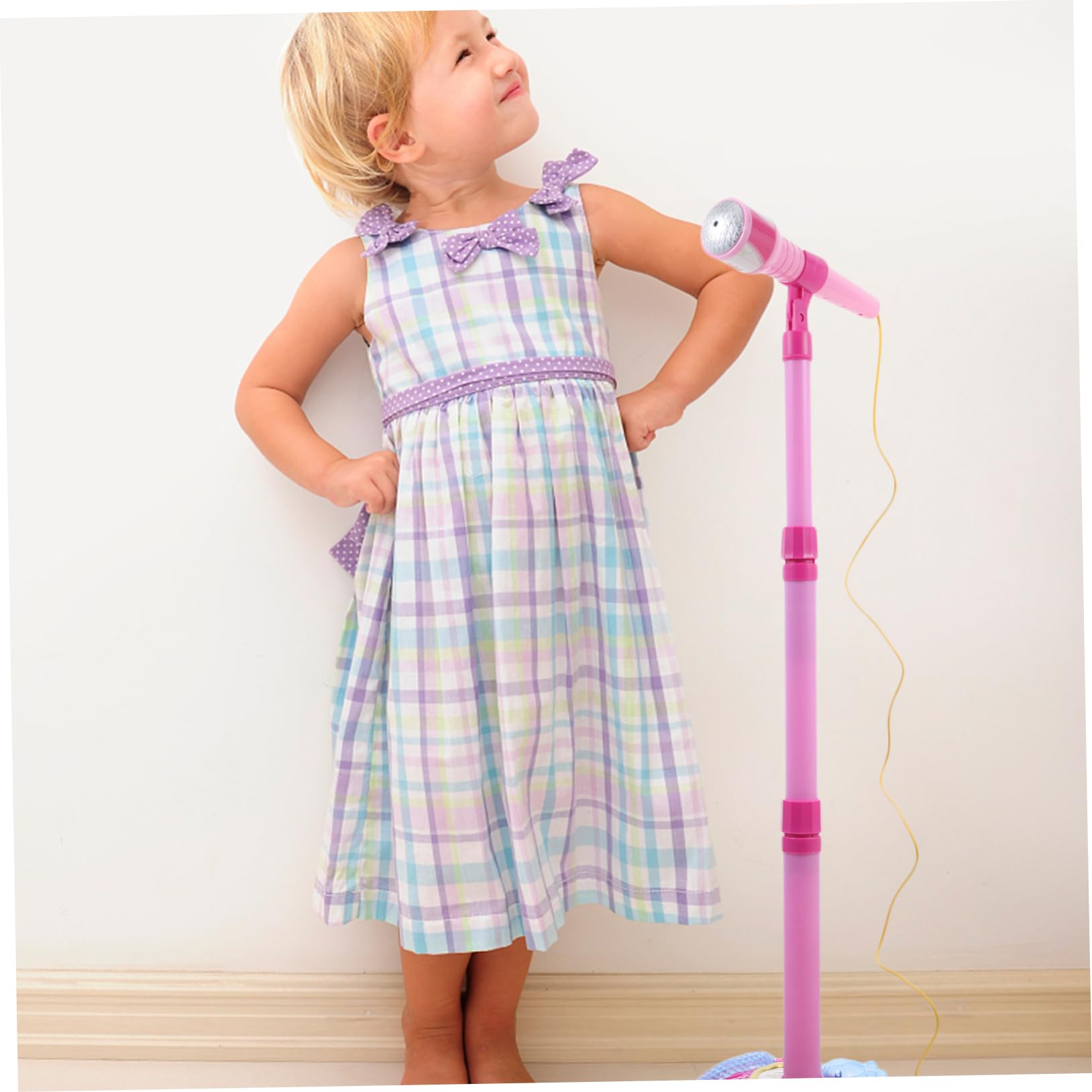 Didiseaon Microfono Giocattolo per Bambini Funzione Karaoke Portatile, Materiale Plastico Sicuro e Design Rosa Adatto a Ragazzi e Ragazze per Gioco Educativo