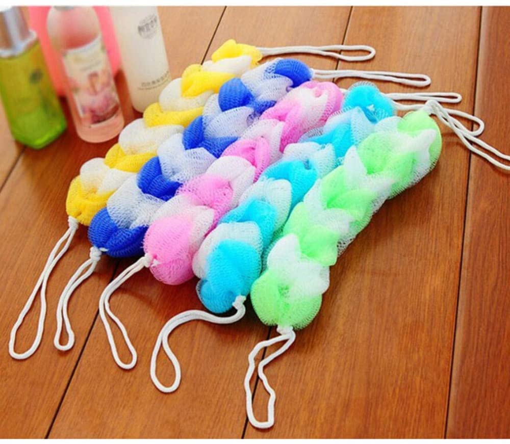 Gąbka do kąpieli 5 szt. Kwiatowa piłka do kąpieli wanny fajny ręcznik do paska Scrubber czyszczenie ciała siatka gąbka do mycia prysznica szczotka do kąpieli dla dzieci dziecko