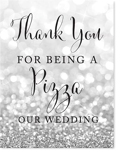Miniatura 25 de Andaz Press Letreros de fiesta de boda, purpurina plateada brillante, 8.5 x 11 pulgadas, letrero de mesa de postre de recepción de barra de Food