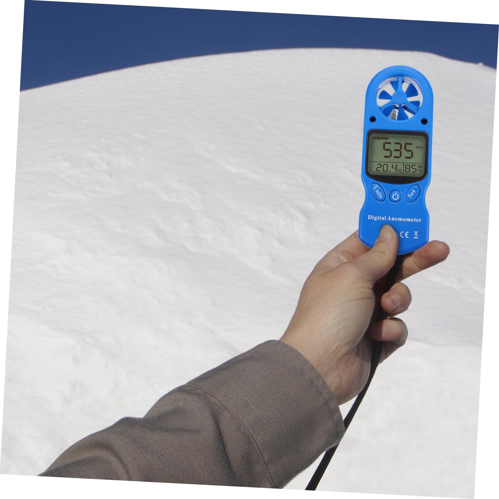 NAMOARLY Vane Anemometer Mini Wind Speed Meter Handheld Thermometer Hygrometer Air Velocity Measurement for Outdoor Use