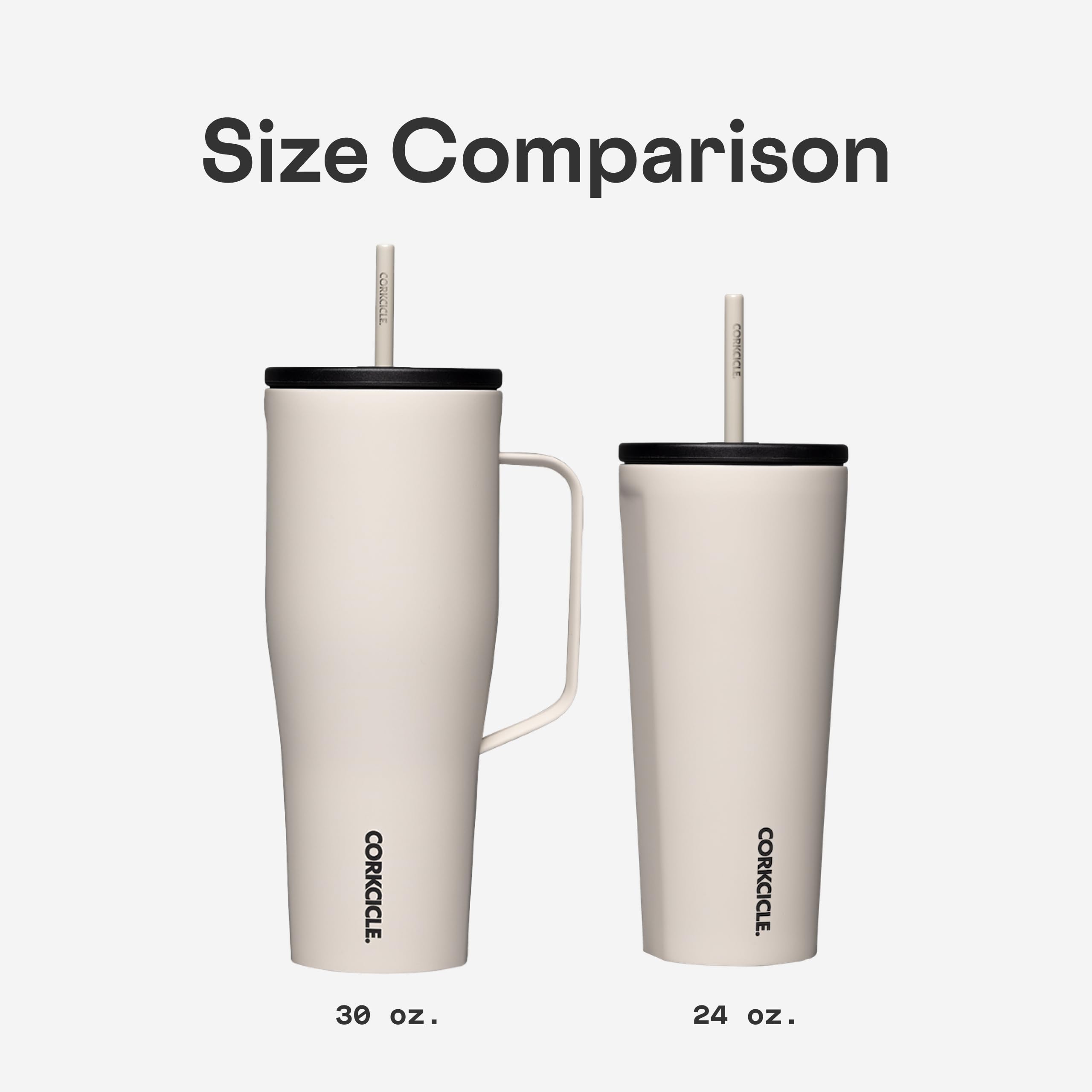 Corkcicle Cold Cup XL – isolierter Becher mit Griff – hält Getränke 12 Stunden kalt – dreifach isoliert – auslaufsicherer Deckel – Sommer-Trinkgeschirr Geschenk – hält Getränke eiskalt – 850 ml