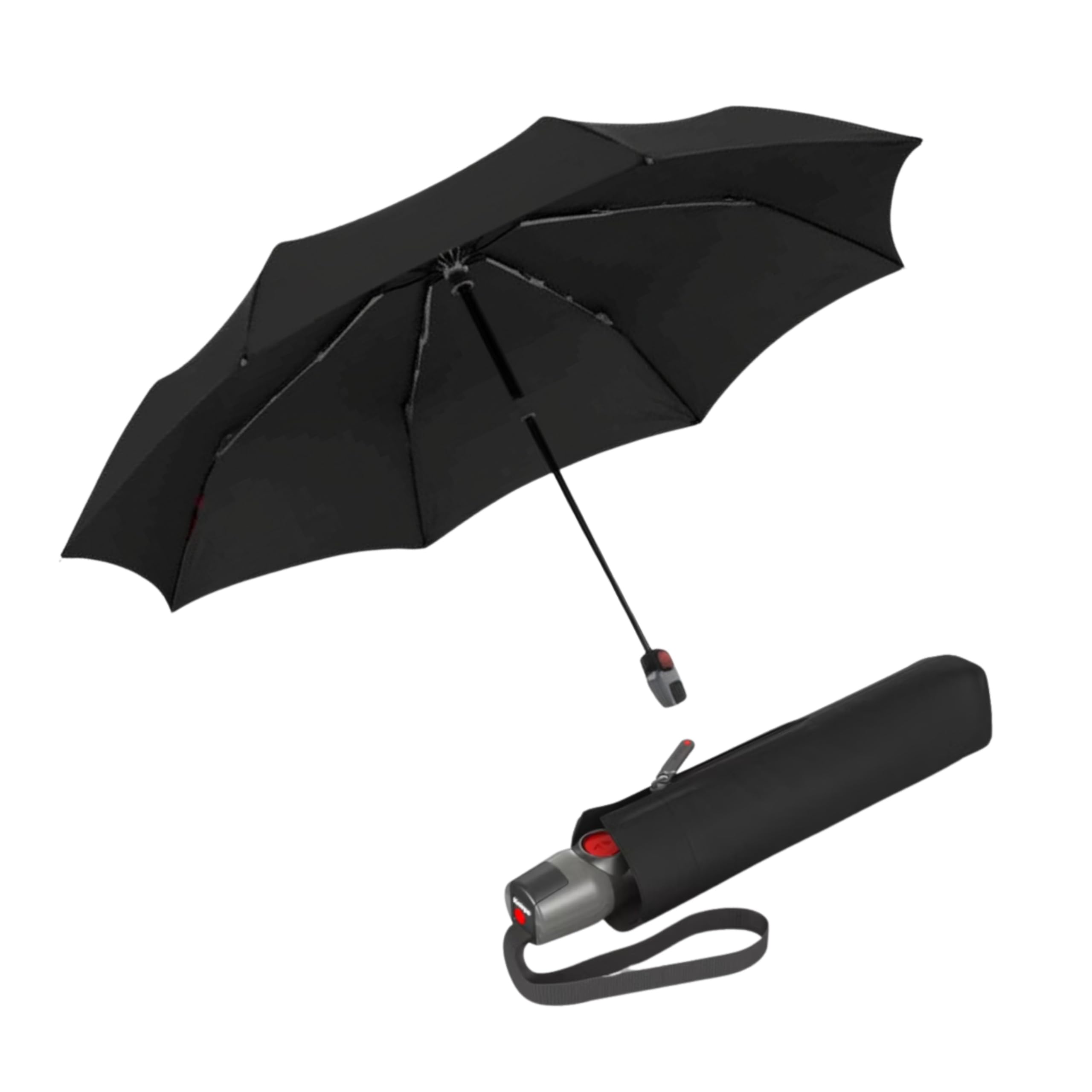 t.200 medium duomatic automatic open close rain umbrella - compact windproof umbrella for rain - travel umbrella for adults - 97cm diameter retractable umbrella & carrying case
