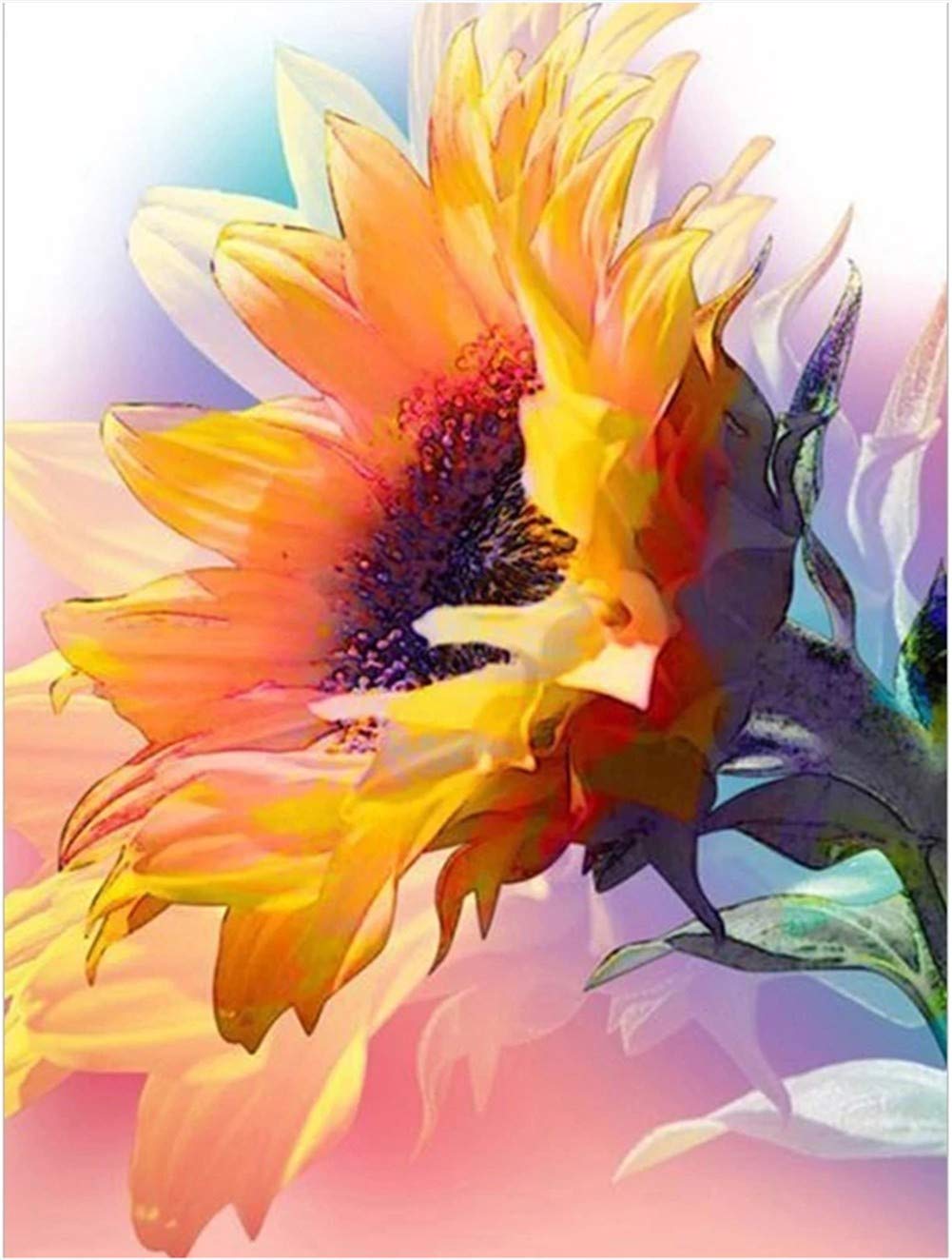 Diamond painting tournesol jaune pour décoration murale salon