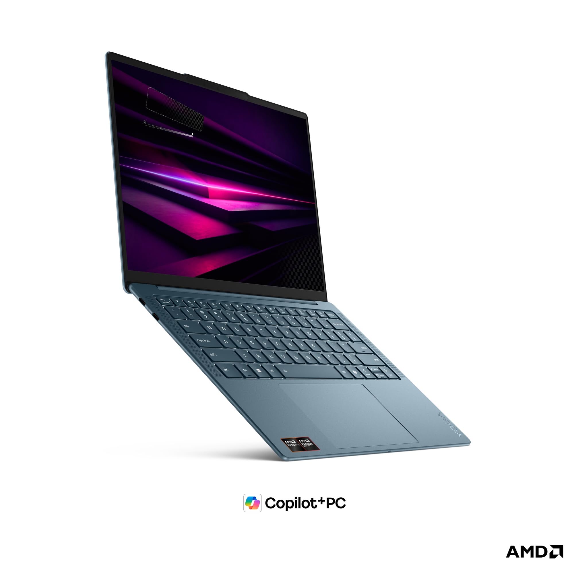 Lenovo Yoga Slim 7 Laptop | 14" 2.8K WUXGA OLED Display | AMD Ryzen AI 7 445 | 16GB RAM | 1TB SSD | AMD Radeon Grafik | Windows 11 | QWERTZ | Tidal Teal | 3 Monate Premium Care