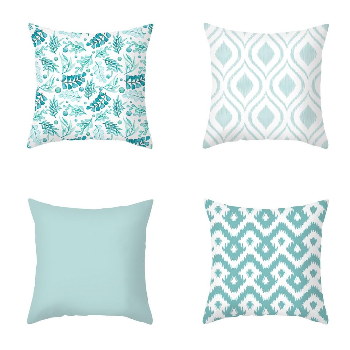 Chenlane Silk Outdoor Couch Pillow Covers Cushion For Furniture Geometric Art, xl Patio Sofa Exquisite Prints 45x45 cm, 4Pcs