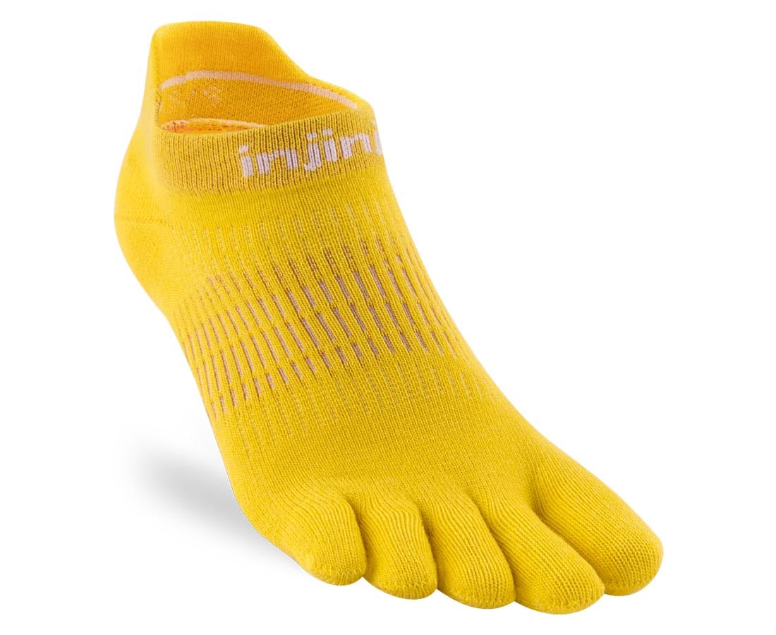 Injinji Women's Lightweight No-Show Sports Socks, lemon, XS-S