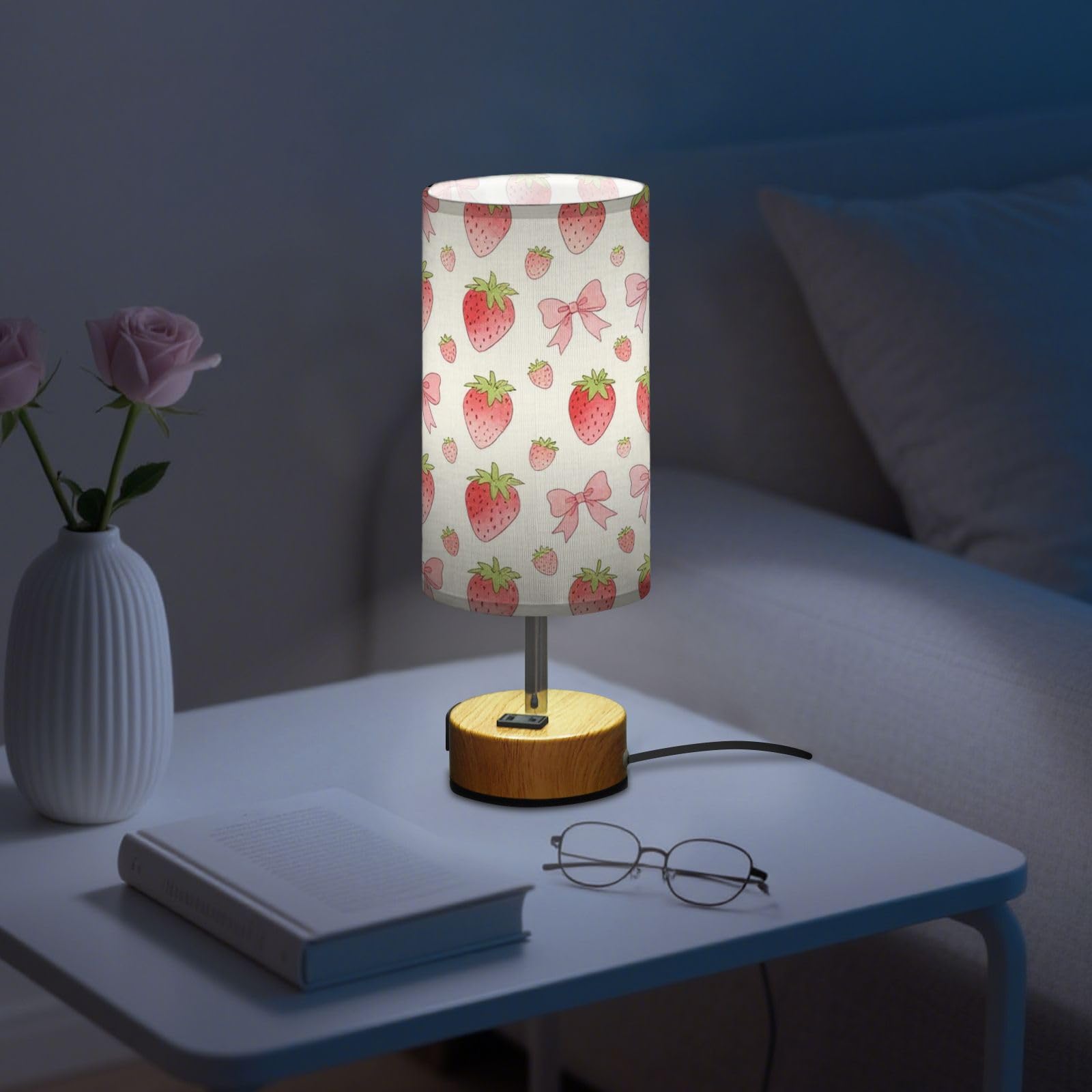 Yuiboo Lampa stołowa ze sterowaniem dotykowym z portami USB C+A, lampki nocne