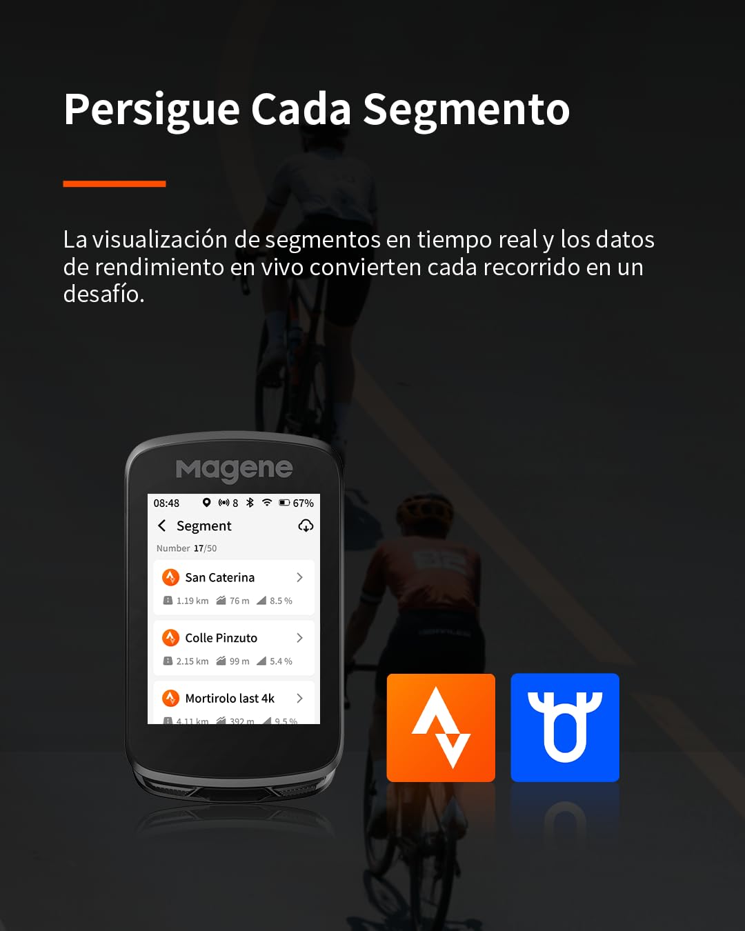 Magene C606/C606 V2 GPS Ciclocomputador, ClimbPro multiescenario, Transferencia de Datos Wi-Fi y Bluetooth, replanificación de rutas, visualización de Datos Personalizable