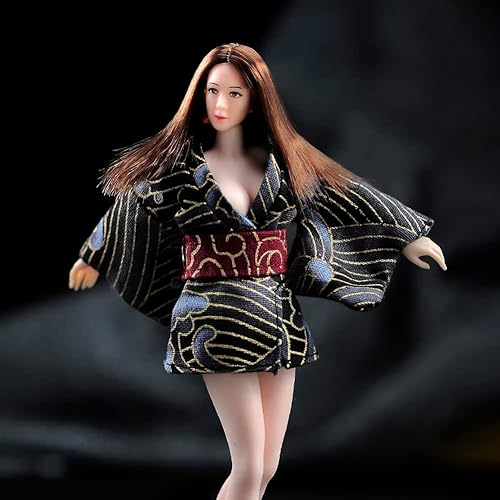 Miniatura 8 de RoofWorld Esculpe de cabeza femenina a escala 112, Europen Beauty Planted Hair Head Tallado para 6 pulgadas Phicen TBLeague figura de acción cuerpo