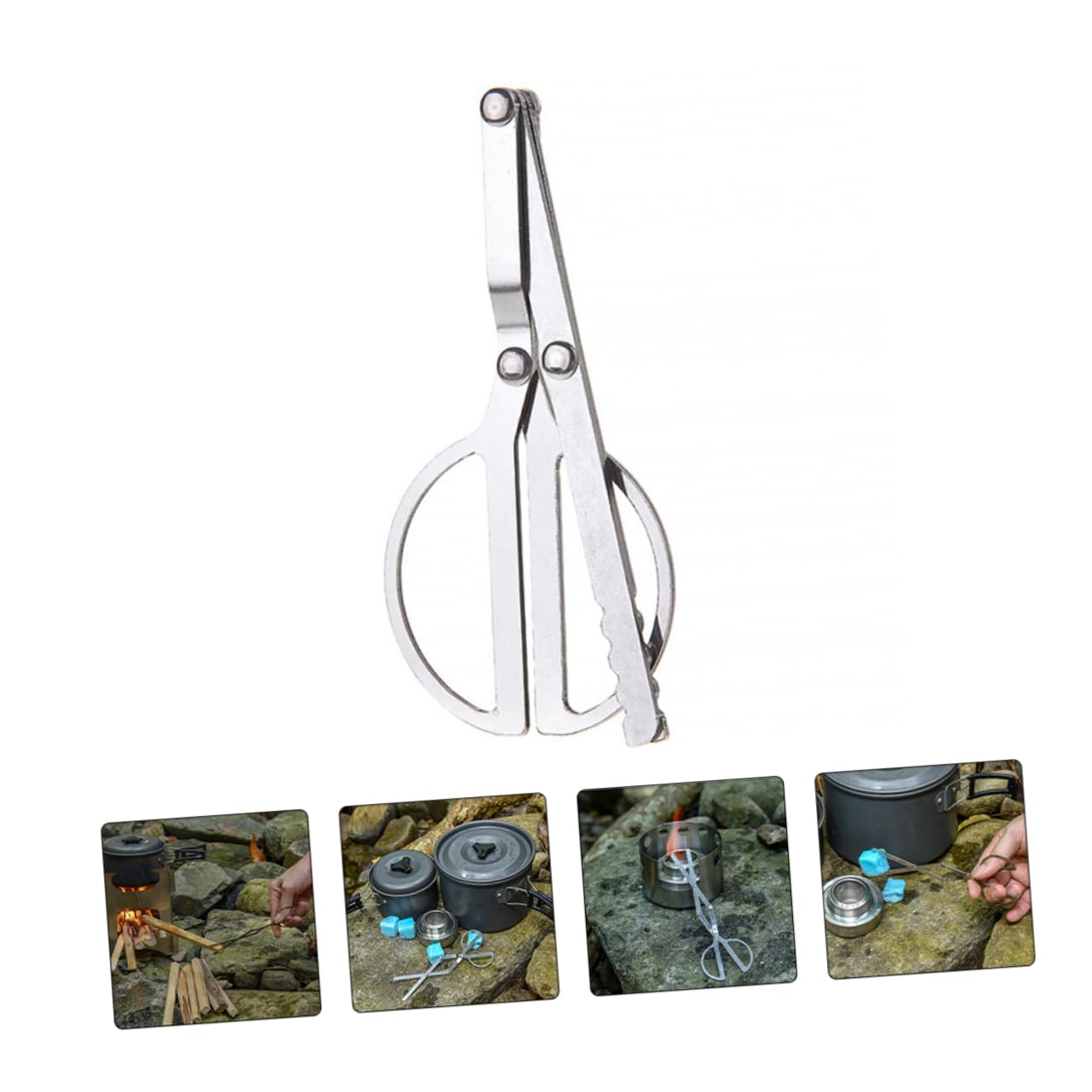 MAGICLULU 3pezzi Pinza Per Barbecue Acciaio Inossidabile Clip Per Legna Utensili Da Cucina Per Grigliate e Picnic Design Pieghevole e Pratico Per Esterni