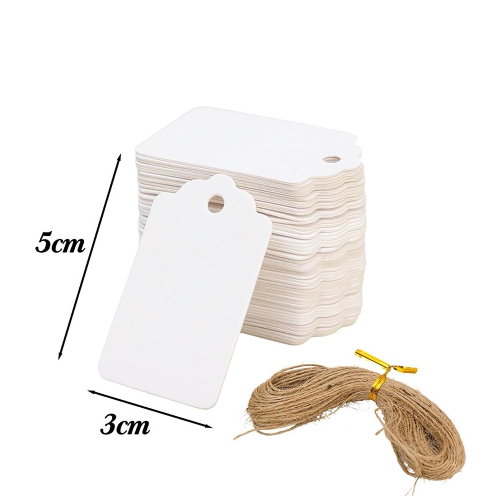1000 etichette per prezzi con cordino, in carta kraft, con cordino, fronte/retro, cartellino del prezzo, per matrimoni, vacanze, Ringraziamento, imballaggi, decorazioni per abbigliamento, gioielli
