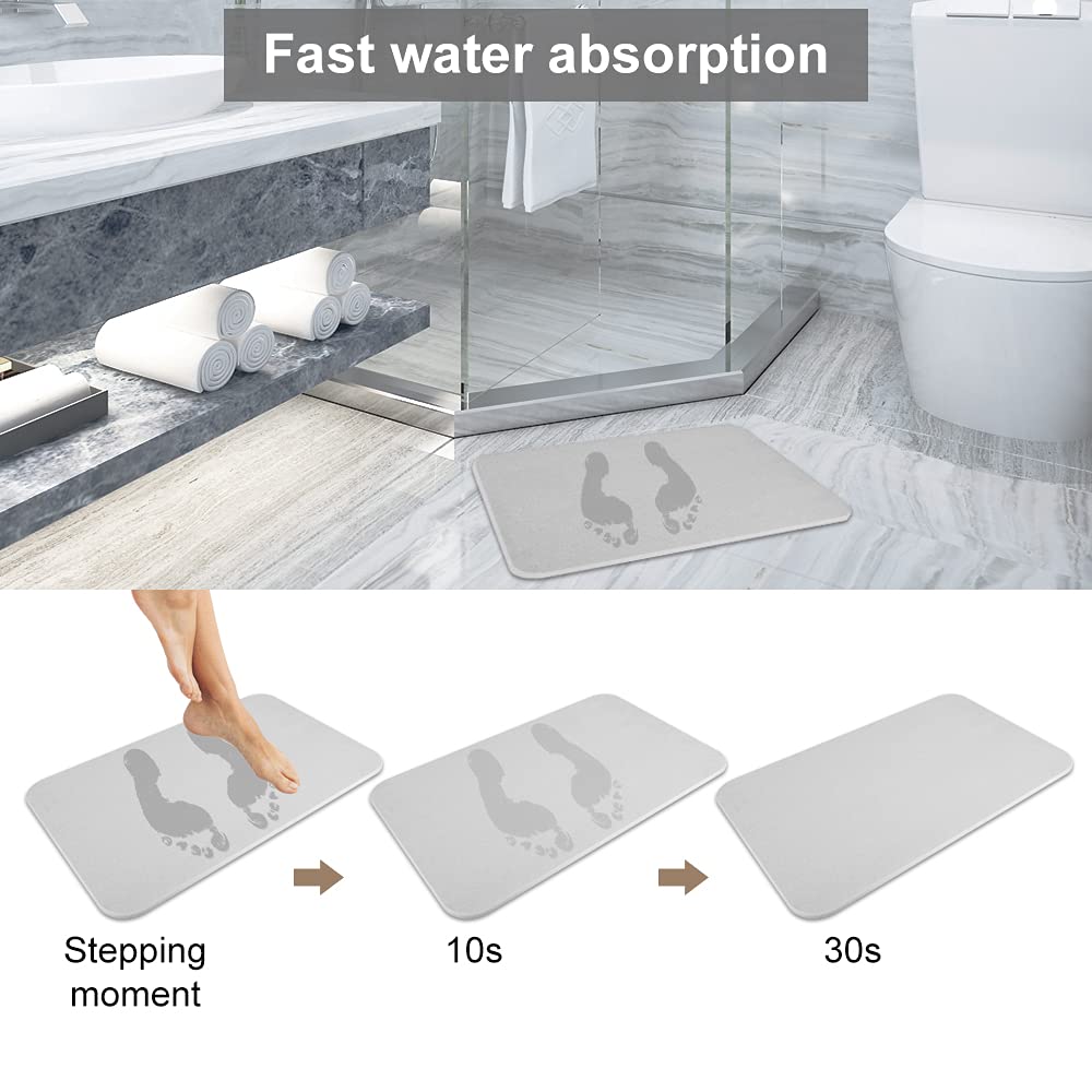 Sneldrogende stenen badmat - antislip waterabsorberende diatomeeënaarde badkamermat