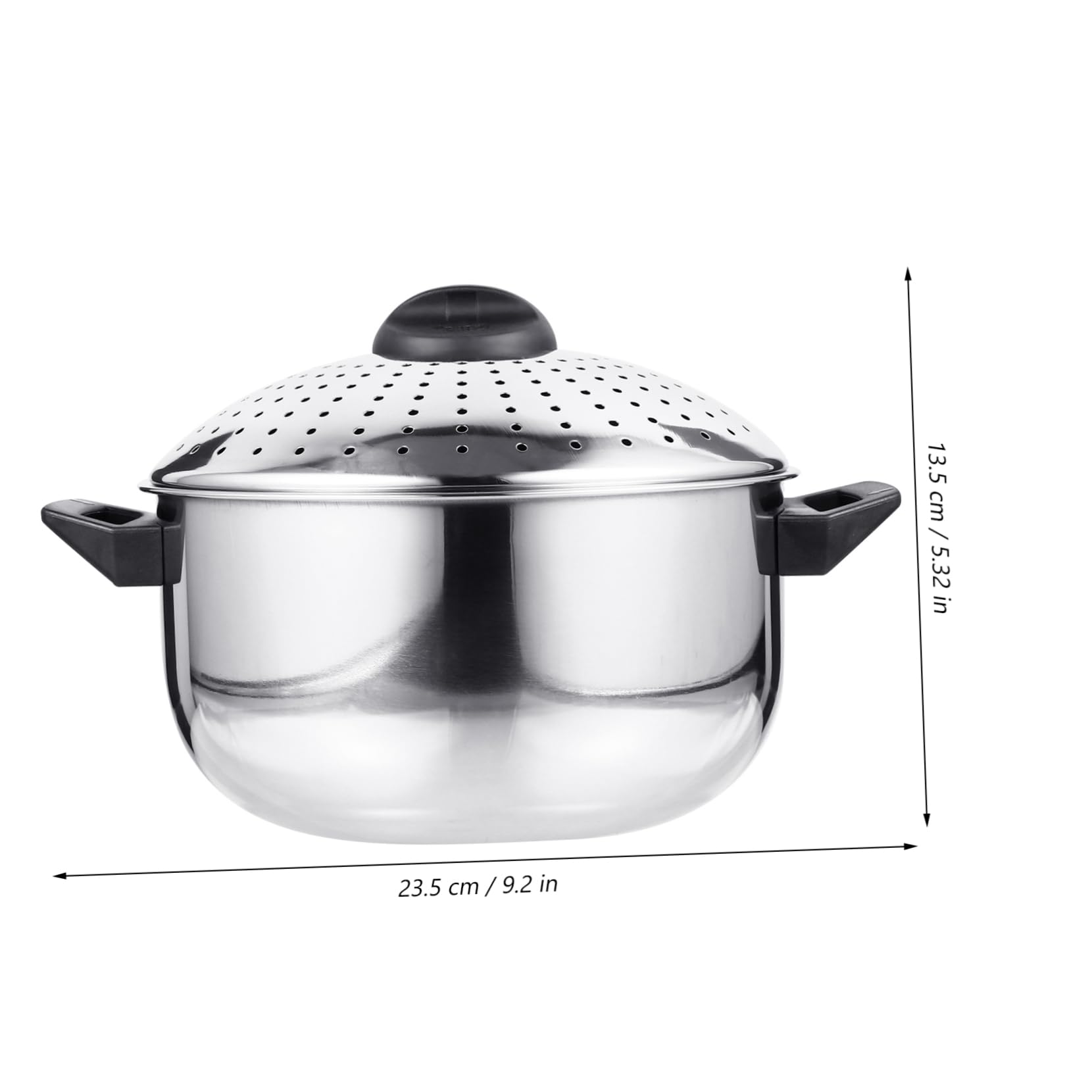 Casserole à Pâtes en Acier Inoxydable Passoire, Argenté | Portable, Facile à Laver, Finition Soignée, Usage Pratique pour Préparation de Repas et Égouttage Rapide