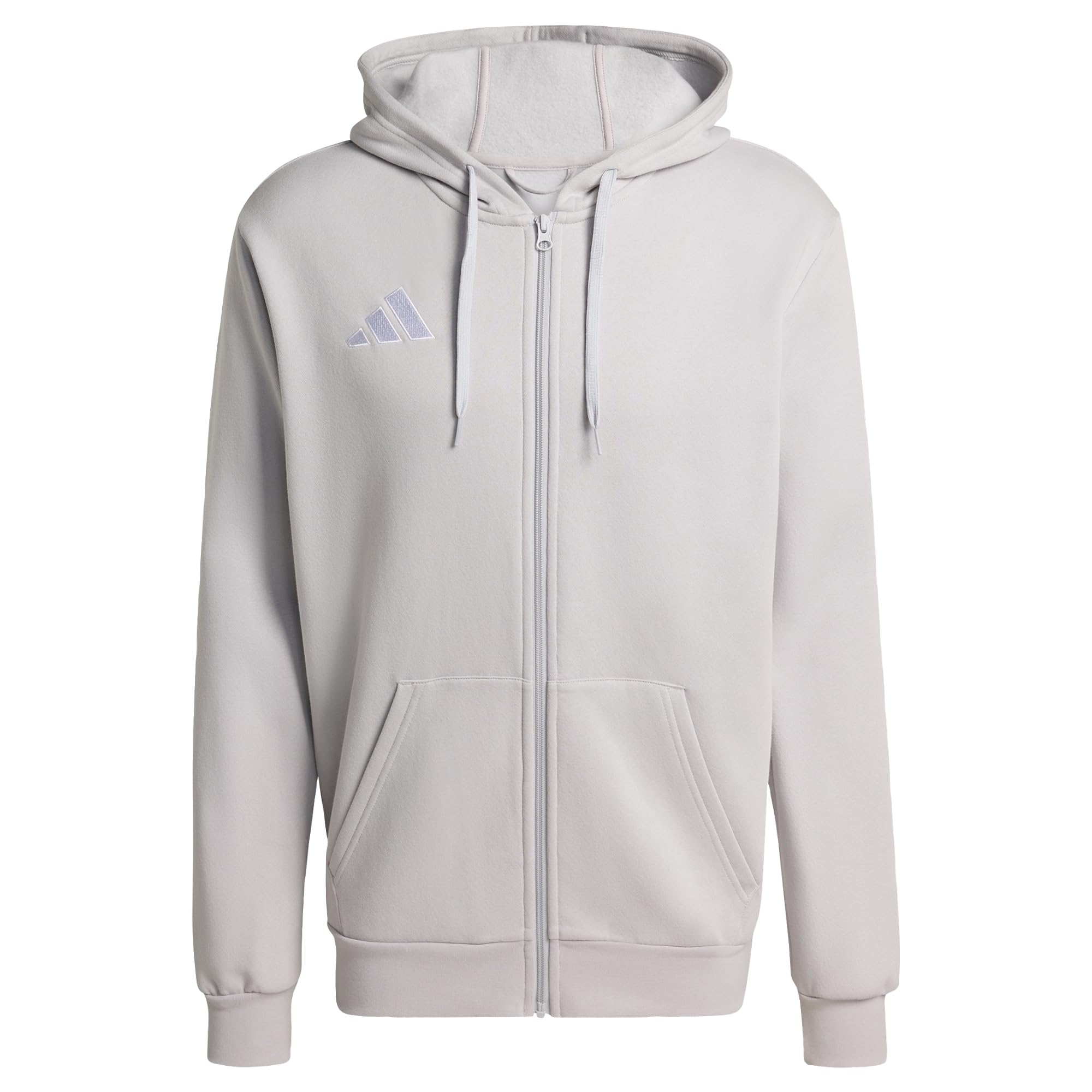 adidas Men's Entrada26 Full Zip Hoodie Sweatshirt, team light grey/white, XS