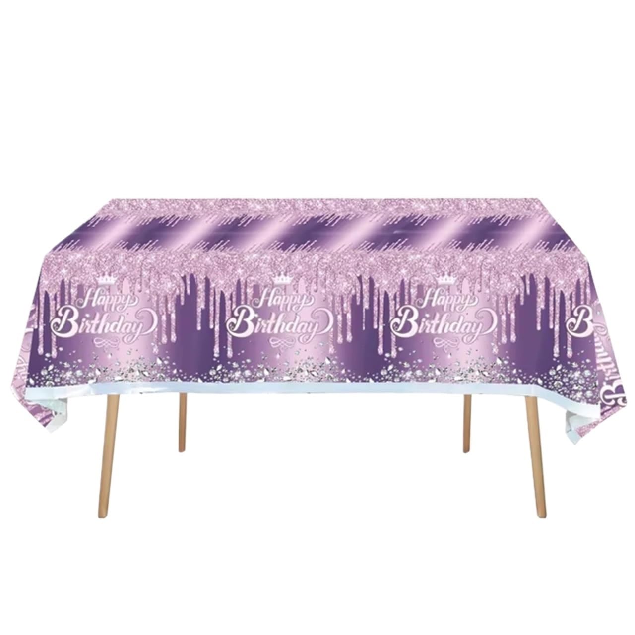 Disco Table Runner Purple Laser Tablecloth Glitter Birthday Decoration Wedding Party Pink Aluminum Film Large Tablecover(F,5pcs)
