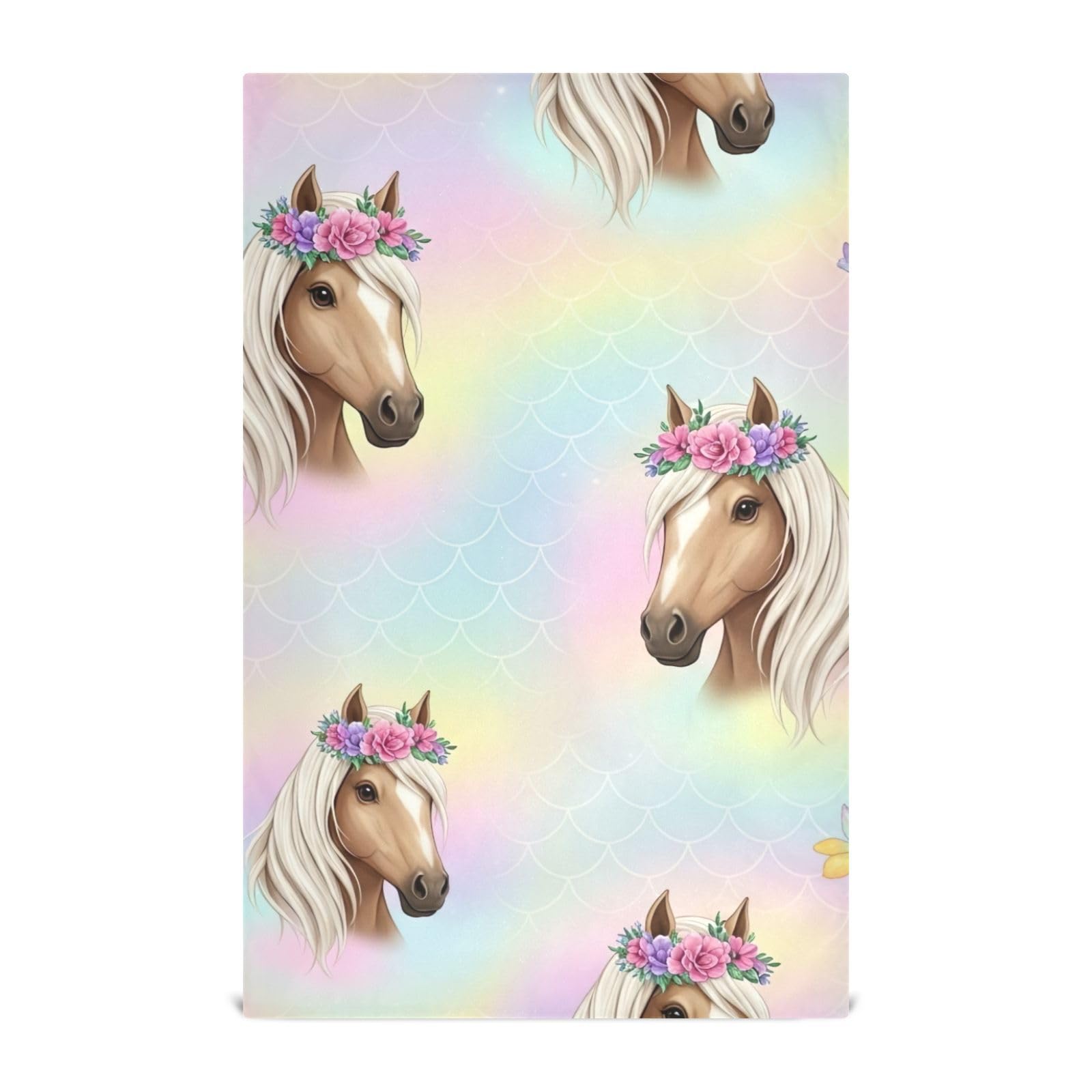 Torchons de cuisine pastel absorbants motif cheval mignon