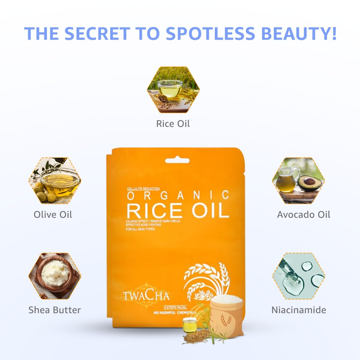 Twacha Rice Oil & Tan Off Facial Kit | for Radiant & Even Toned Skin that Fights Dark spots & Hyperpigmentation | All Type Of Skin | Ideal for both Men & Women | Paraben & Sulphate Free | Pack of 2 ( 2*53 gm) 4